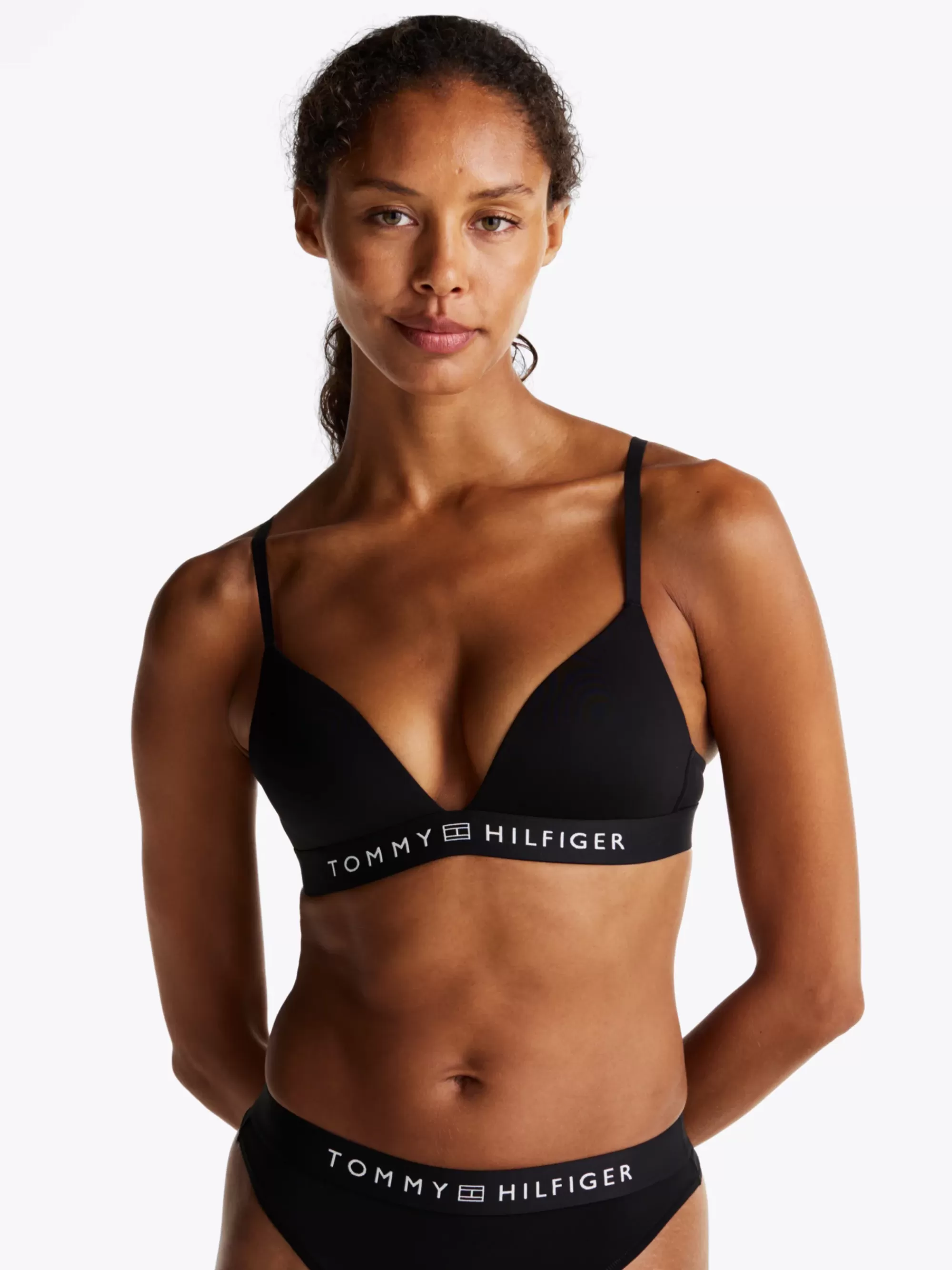 Bh's | Lingerie*Tommy Hilfiger Triangel-bh Met Vulling En Logo BLACK