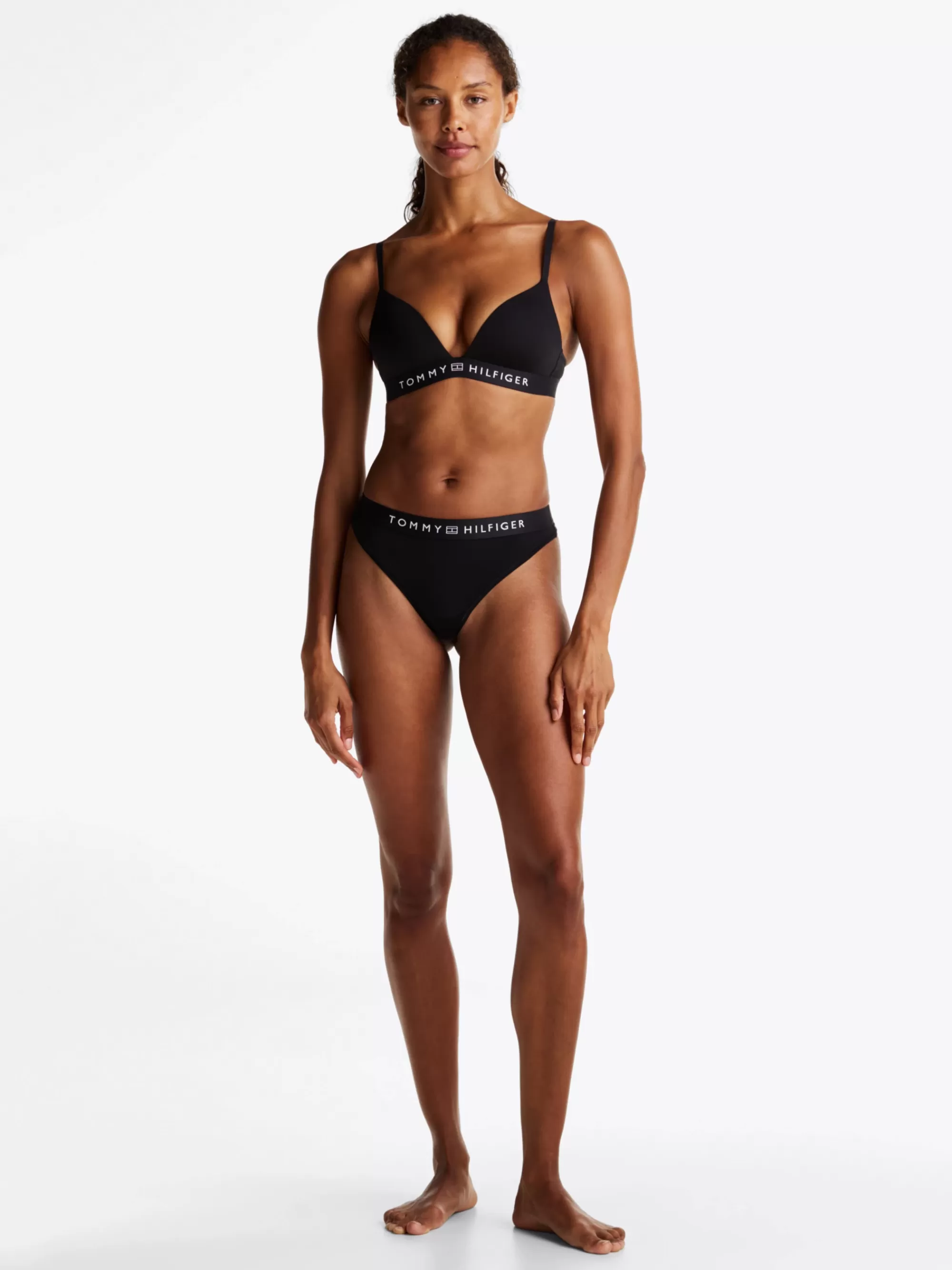 Bh's | Lingerie*Tommy Hilfiger Triangel-bh Met Vulling En Logo BLACK
