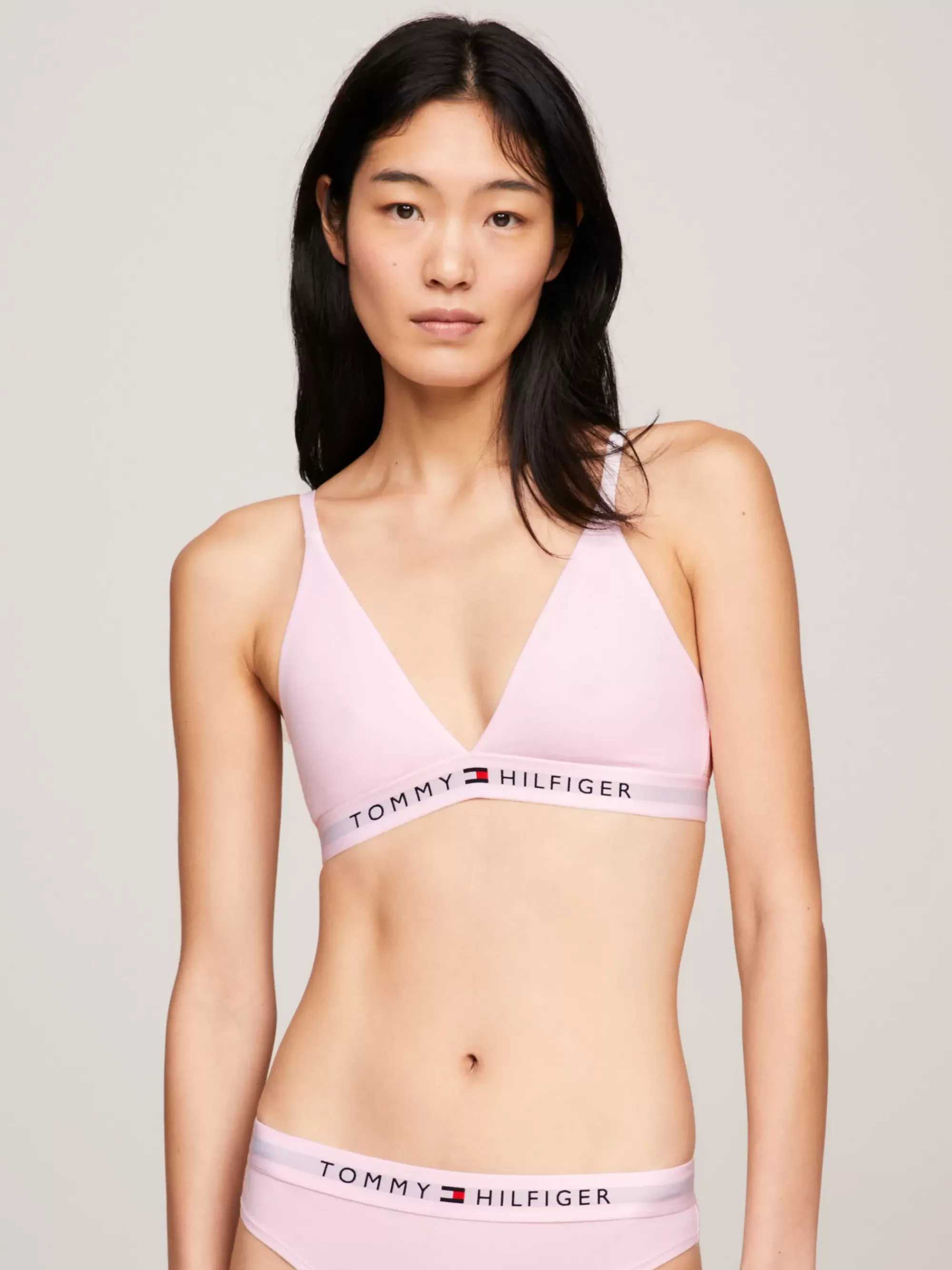 Bh's | Lingerie*Tommy Hilfiger Triangel-bh Zonder Vulling Met Logo-onderband LIGHT PINK