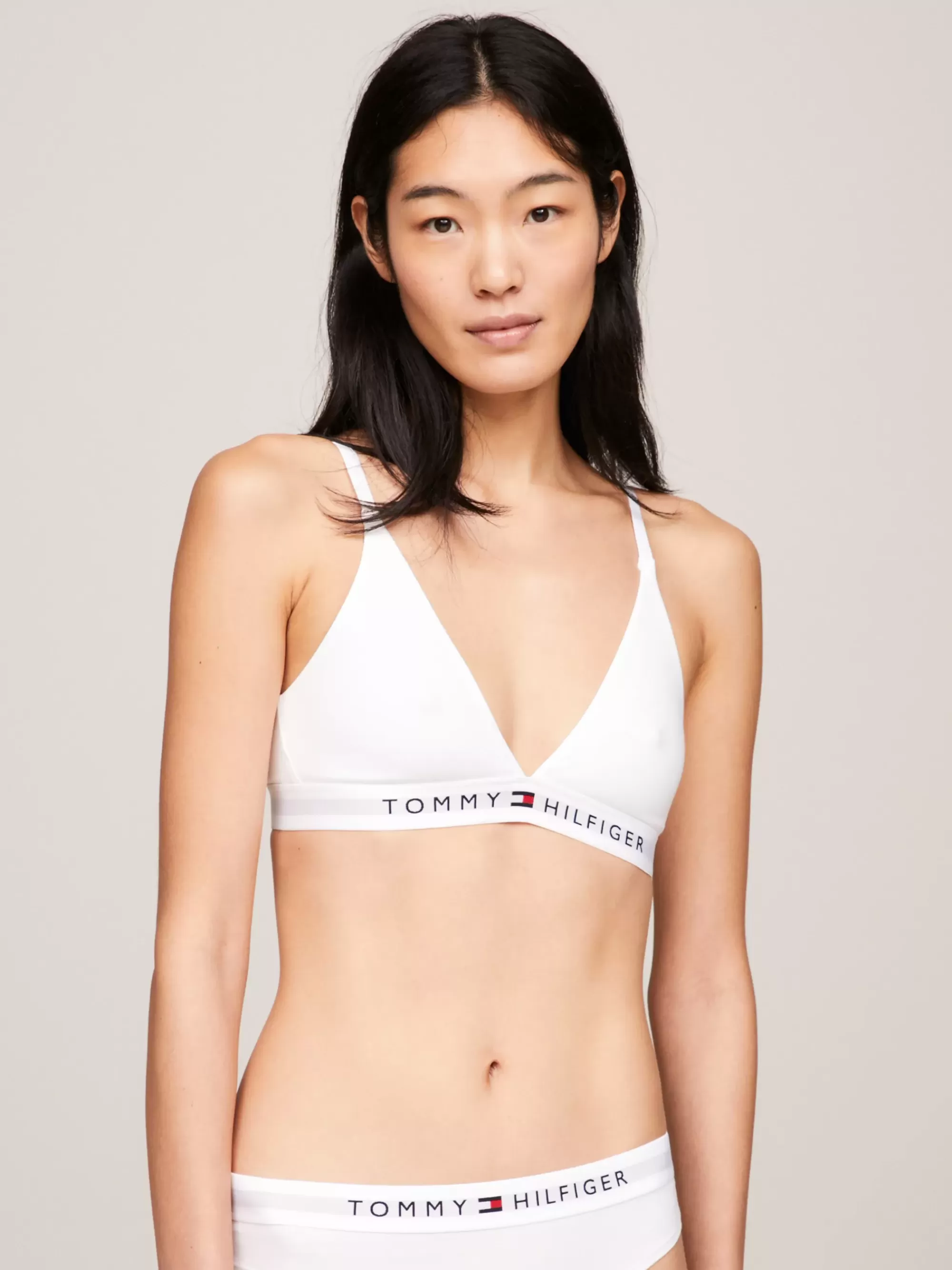 Bh's | Lingerie*Tommy Hilfiger Triangel-bh Zonder Vulling Met Logo-onderband WHITE