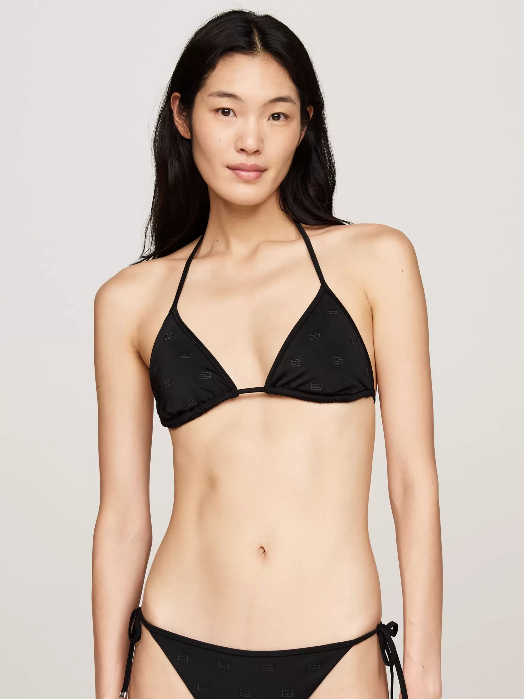 Swimwear*Tommy Hilfiger Triangelbikinitop Met Halternek En Vulling BLACK