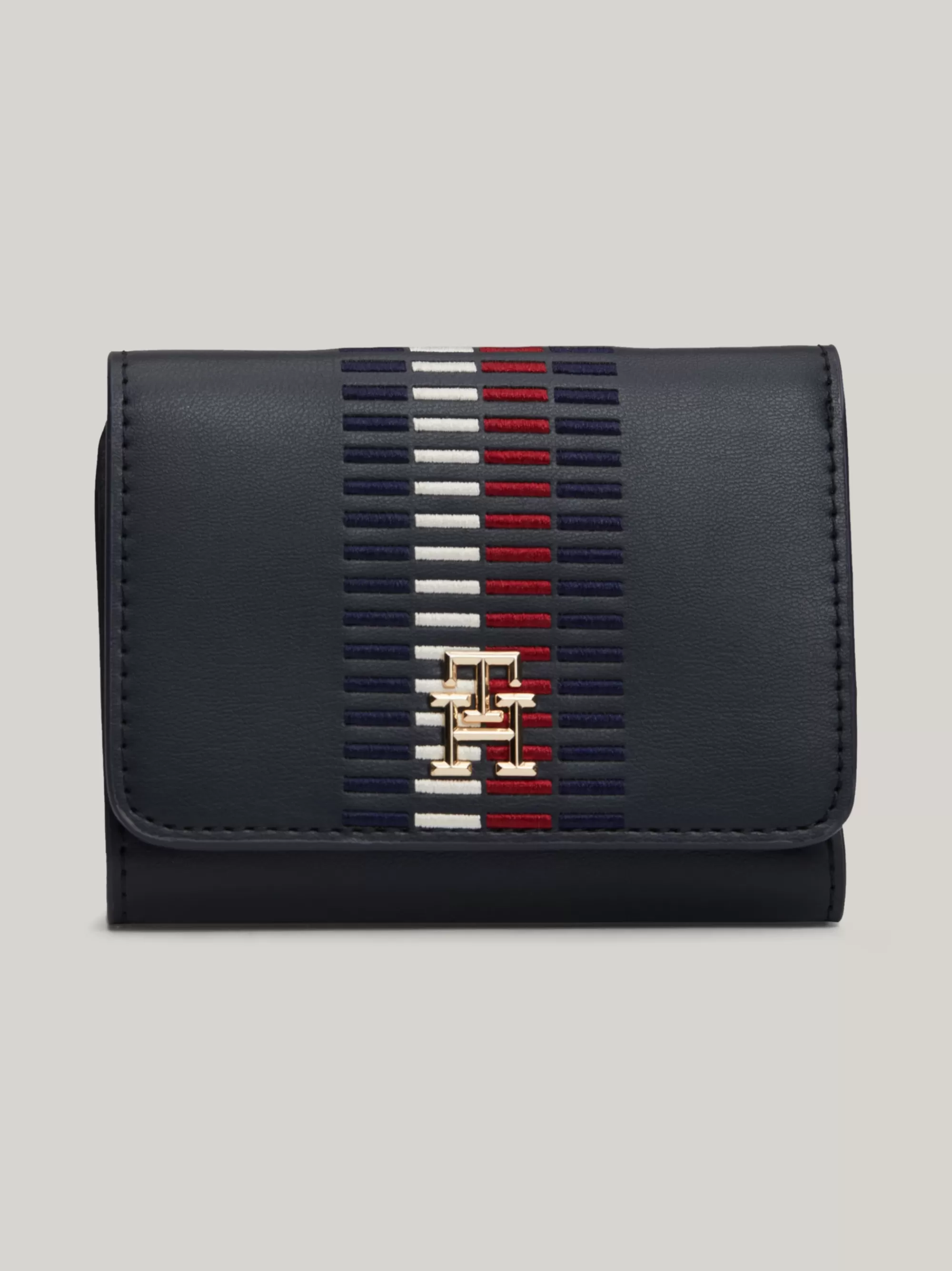 Portemonnees & Sleutelhangers*Tommy Hilfiger Trifold Portemonnee Met TH-monogram SPACE BLUE