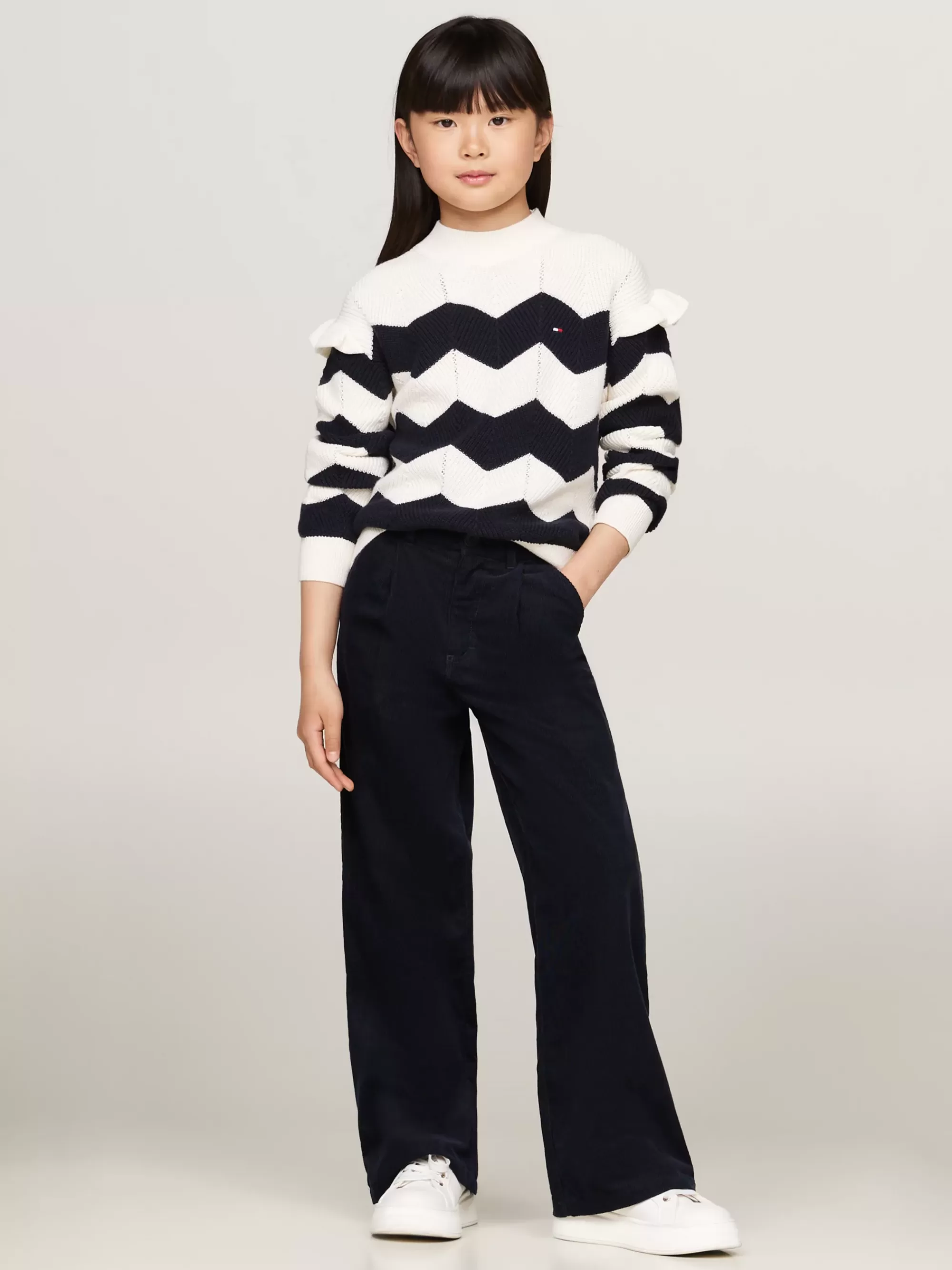 Truien & Vesten*Tommy Hilfiger Trui Met Chevronstreep IVORY PETAL STRIPE