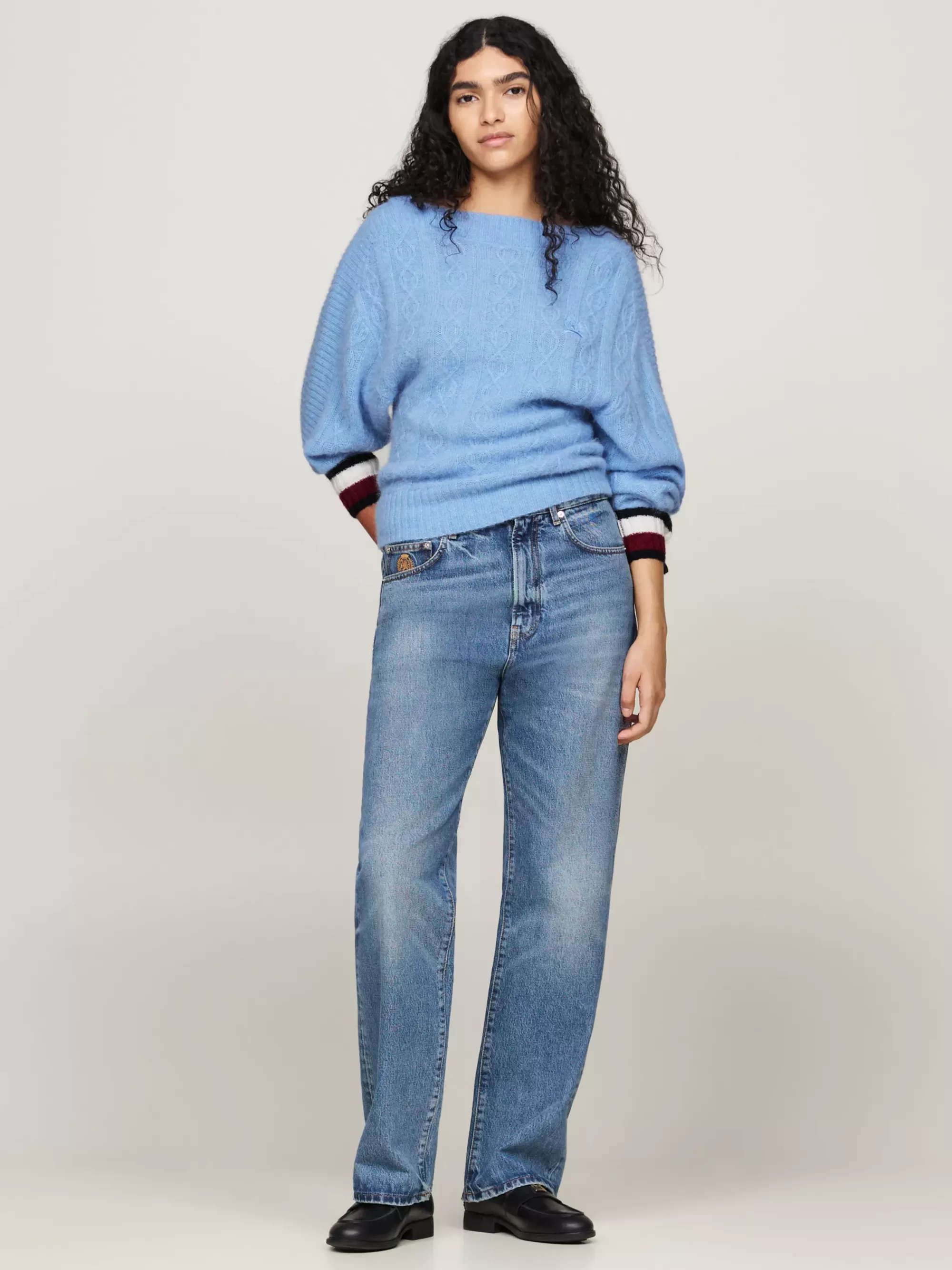 Truien | Truien & Vesten*Tommy Hilfiger Trui Met Cut-out En Geborduurd Embleem VESSEL BLUE