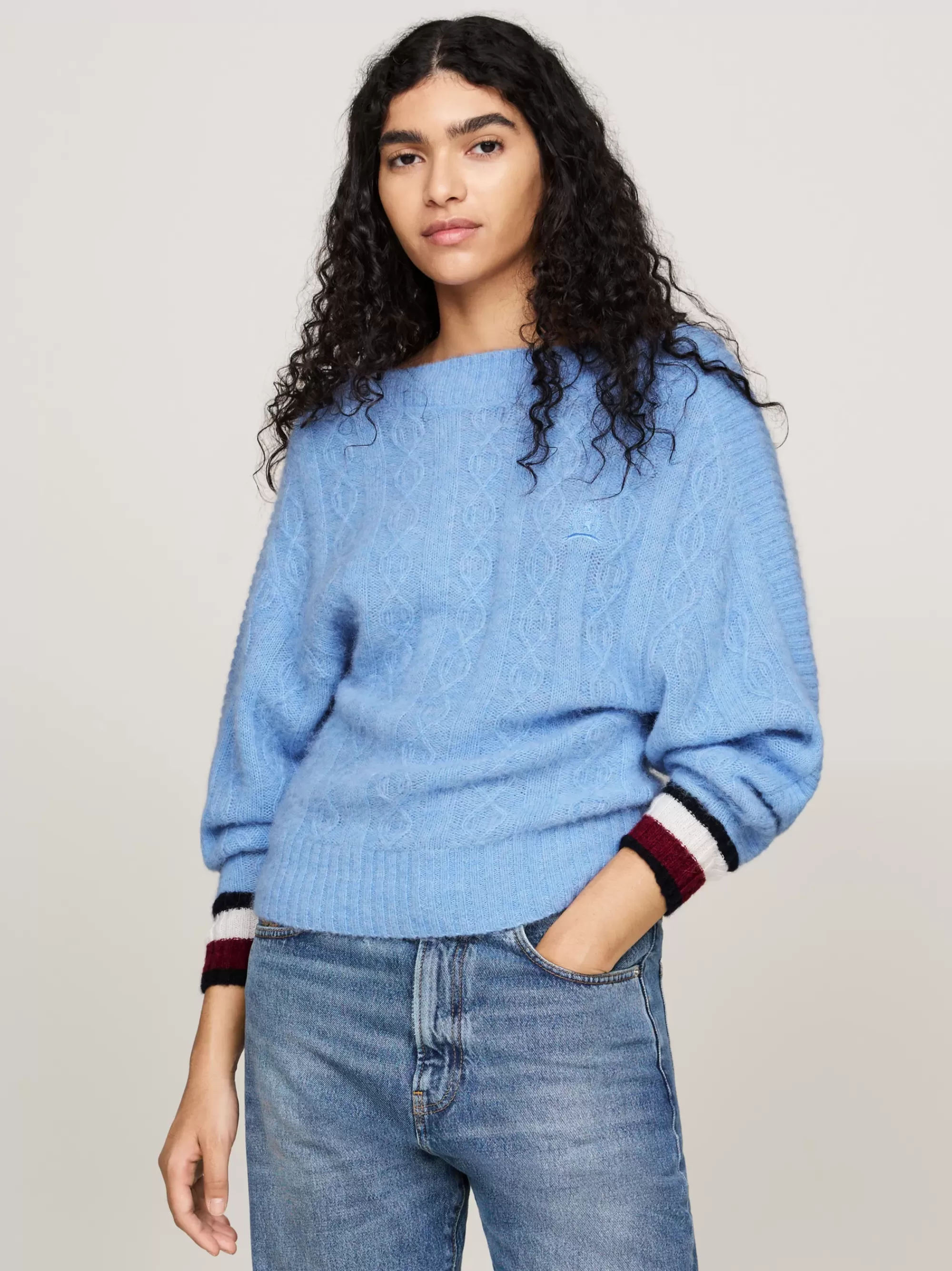 Truien | Truien & Vesten*Tommy Hilfiger Trui Met Cut-out En Geborduurd Embleem VESSEL BLUE