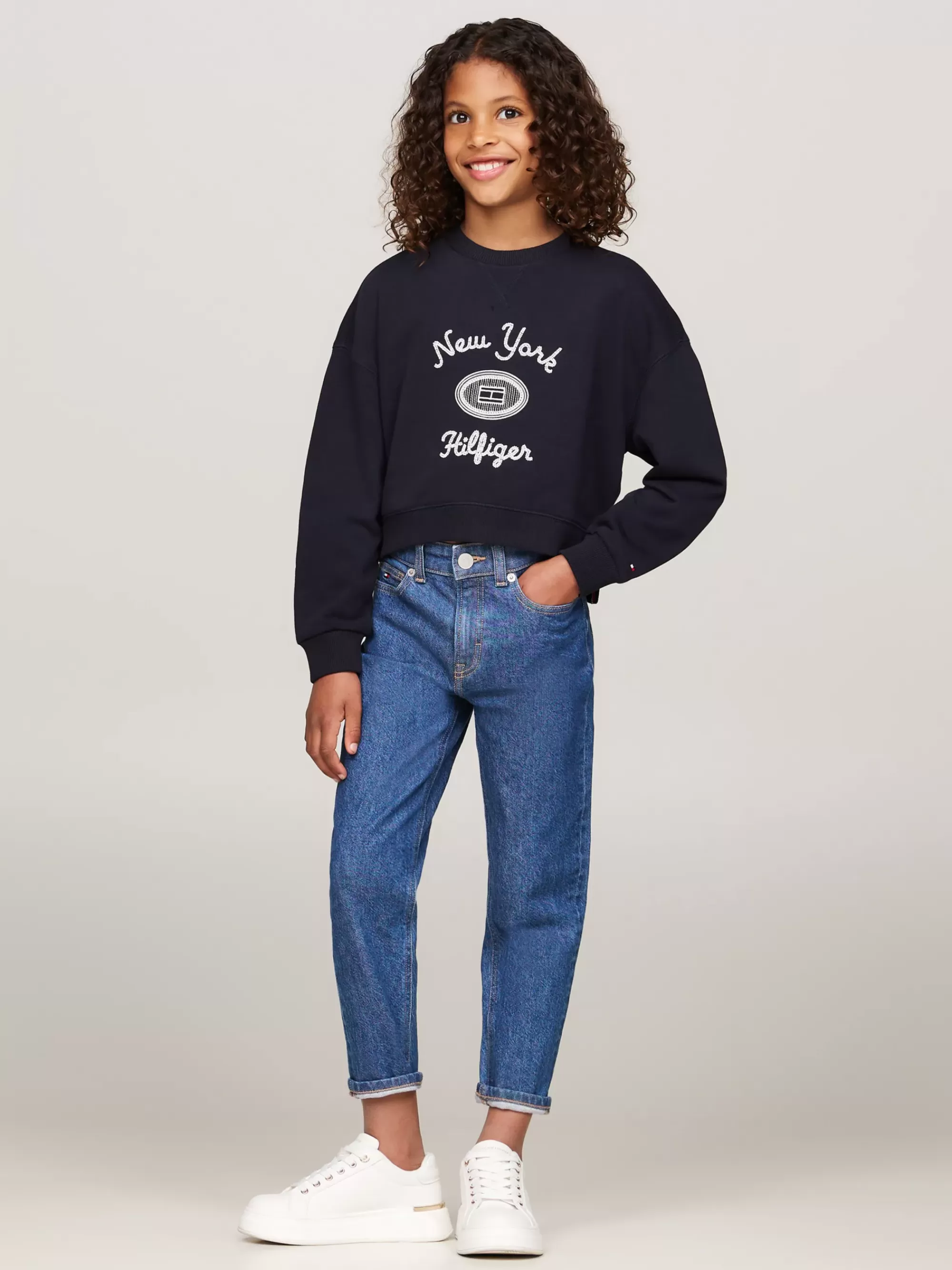 Sweatshirts & Hoodies*Tommy Hilfiger Trui Met Geborduurd Logo En Dubbele Zoom DESERT SKY