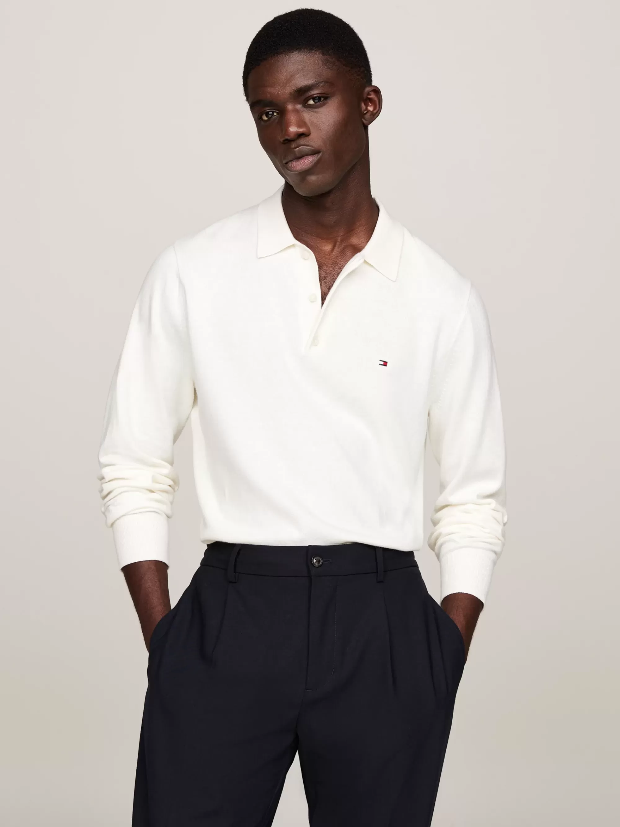 Truien | Truien & Vesten*Tommy Hilfiger Trui Met Kasjmier En Polokraag IVORY