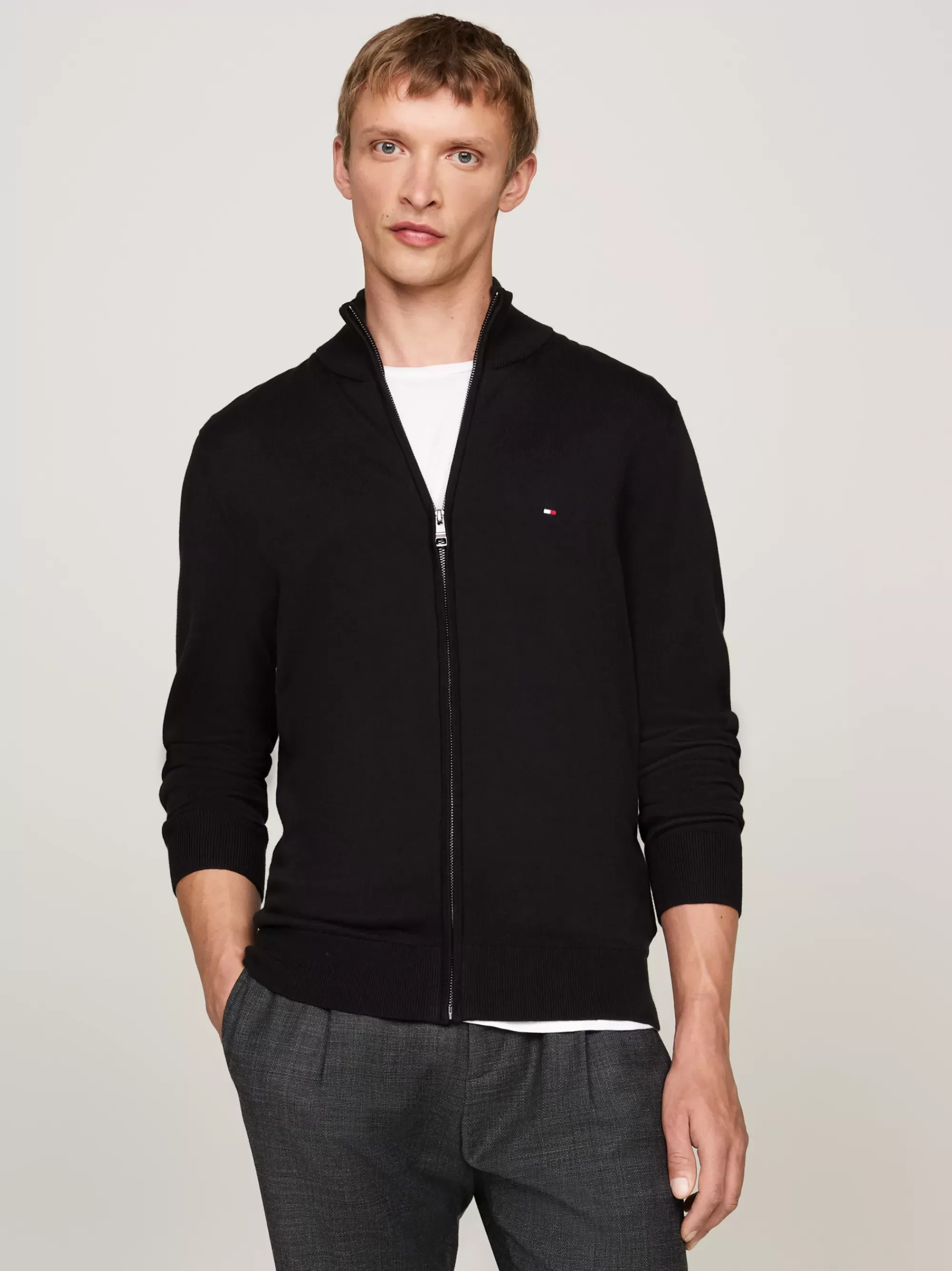 Truien | Truien & Vesten*Tommy Hilfiger Trui Met Opstaande Hals En Rits BLACK