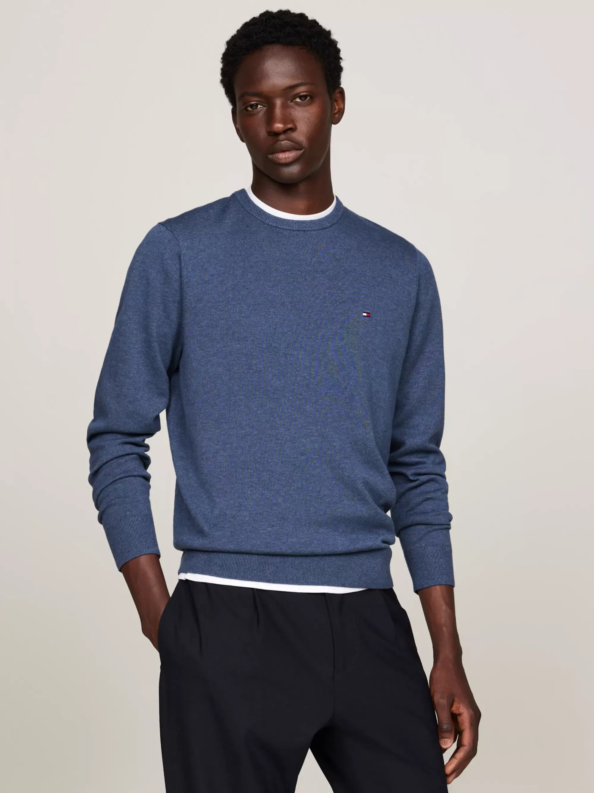 Truien Met Ronde Hals | Truien*Tommy Hilfiger Trui Met Ronde Hals En Geborduurde Vlag AEGEAN SEA HTR