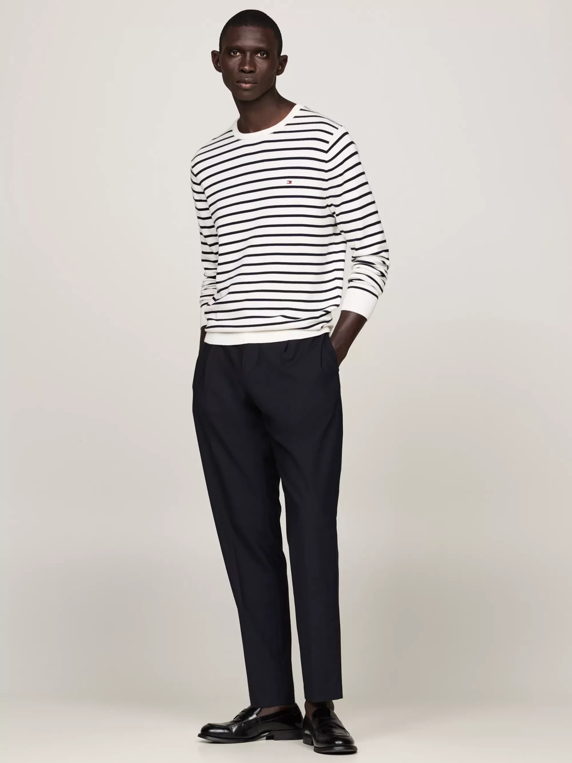 Truien Met Ronde Hals | Truien*Tommy Hilfiger Trui Met Ronde Hals En Geborduurde Vlag IVORY / DESERT SKY