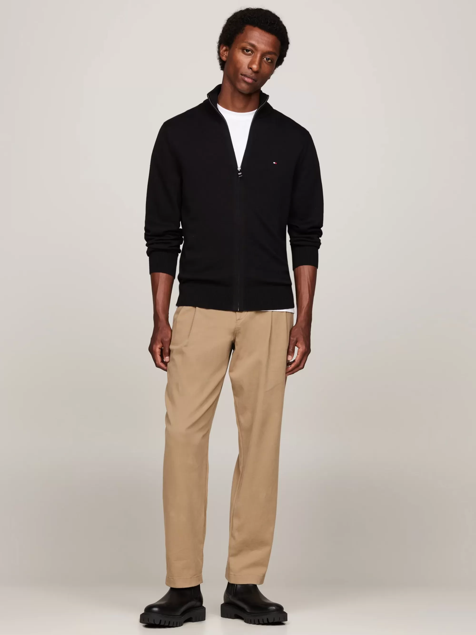 Vesten | Truien*Tommy Hilfiger Trui Van Kasjmiermix Met Hoge Hals En Rits BLACK