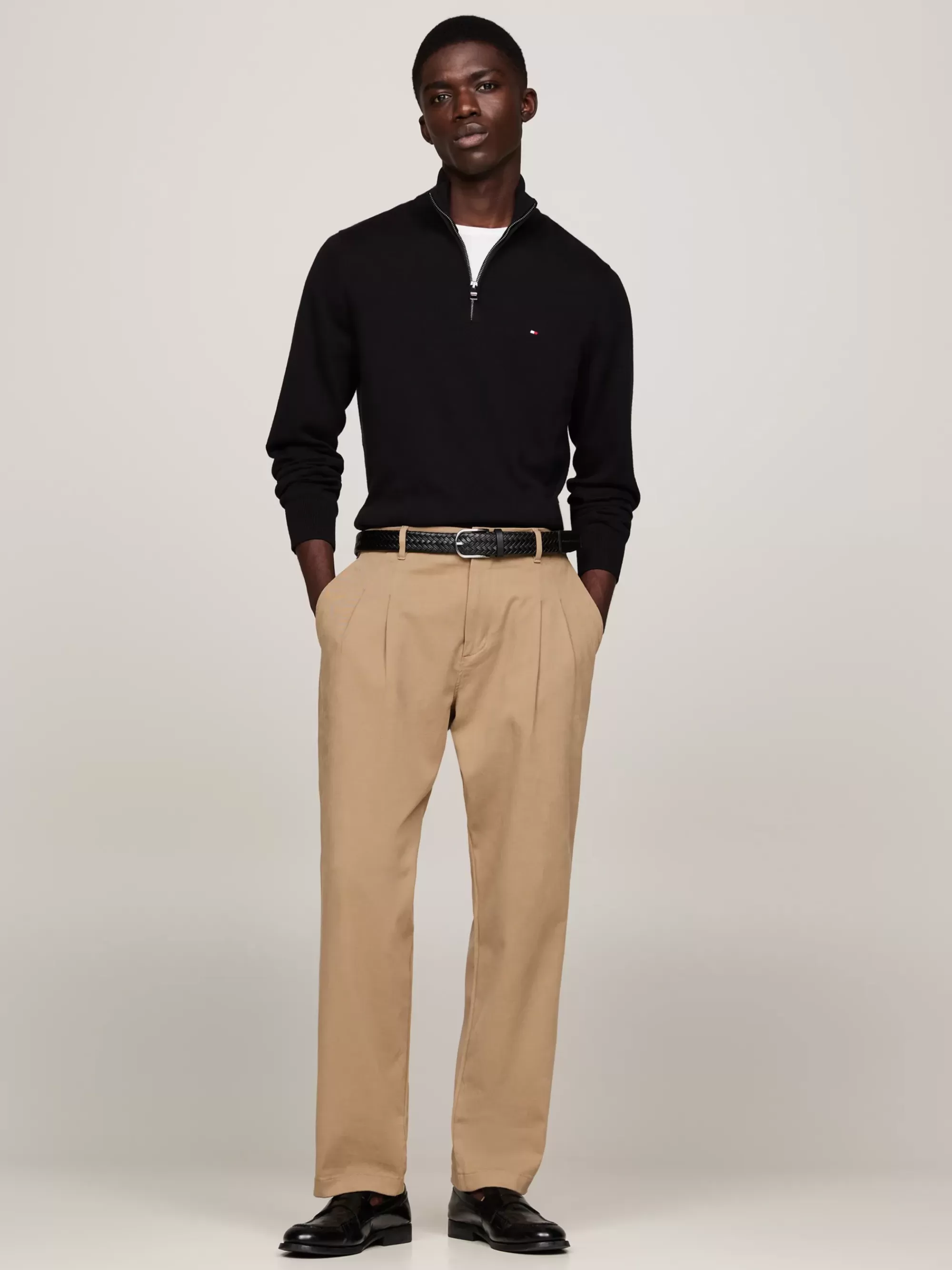 Trui Met Rits | Truien*Tommy Hilfiger Trui Van Kasjmiermix Met Ritskraag BLACK