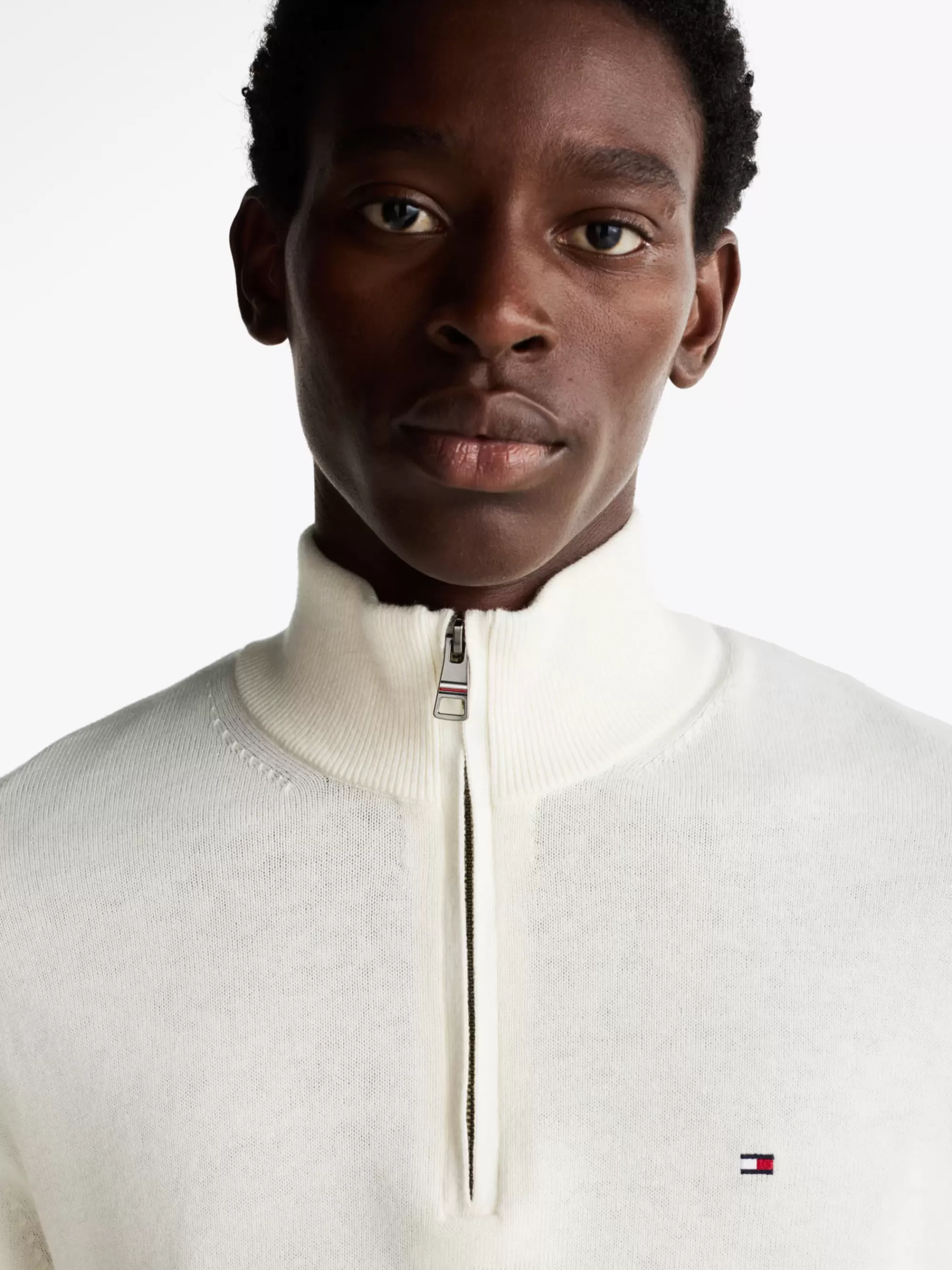 Trui Met Rits | Truien*Tommy Hilfiger Trui Van Kasjmiermix Met Ritskraag IVORY