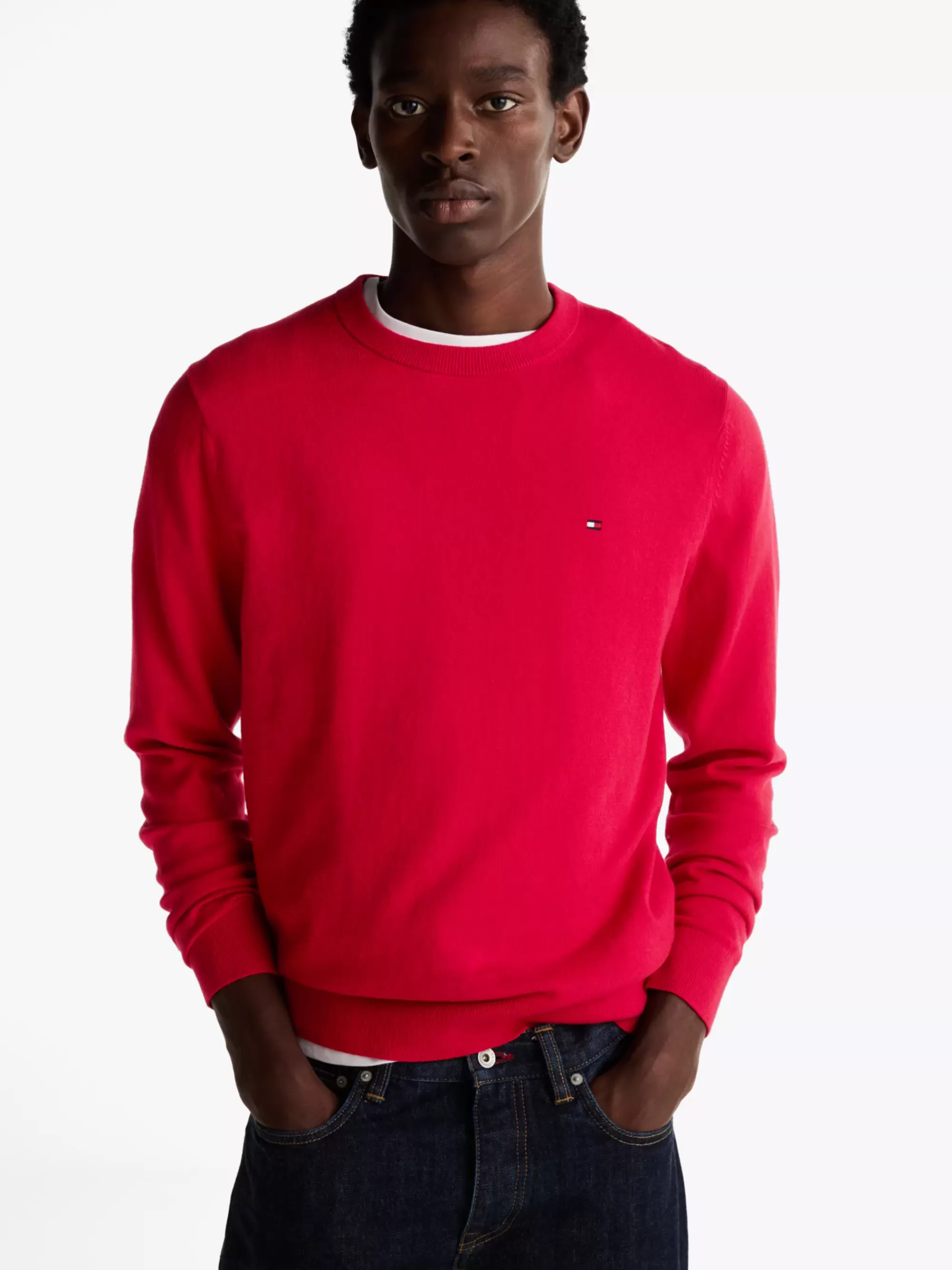 Truien Met Ronde Hals | Truien*Tommy Hilfiger Trui Van Kasjmiermix Met Ronde Hals PRIMARY RED