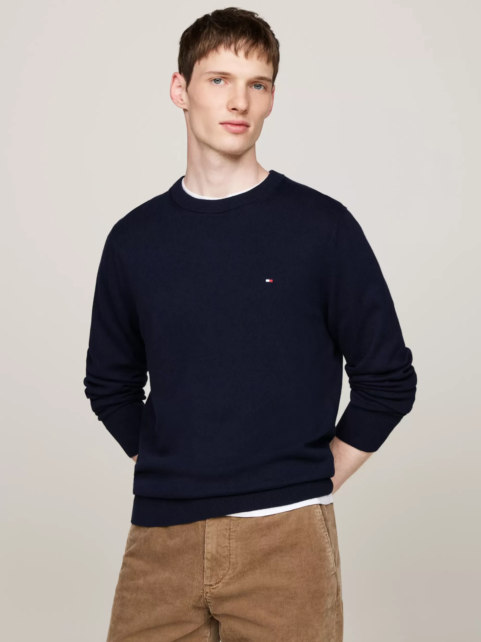 Truien Met Ronde Hals | Truien*Tommy Hilfiger Trui Van Kasjmiermix Met Ronde Hals DESERT SKY