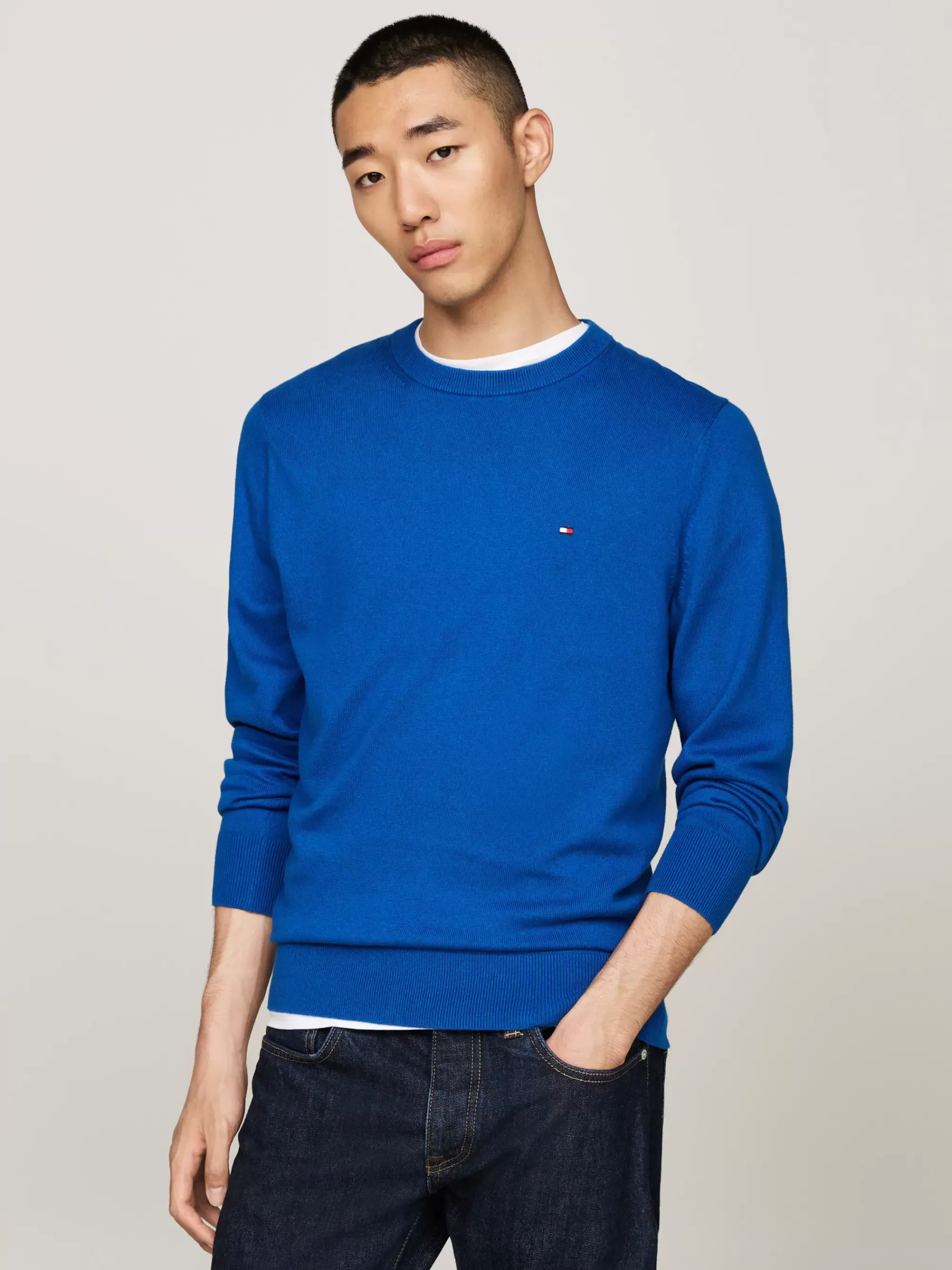 Truien Met Ronde Hals | Truien*Tommy Hilfiger Trui Van Kasjmiermix Met Ronde Hals VIBRANT INDIGO