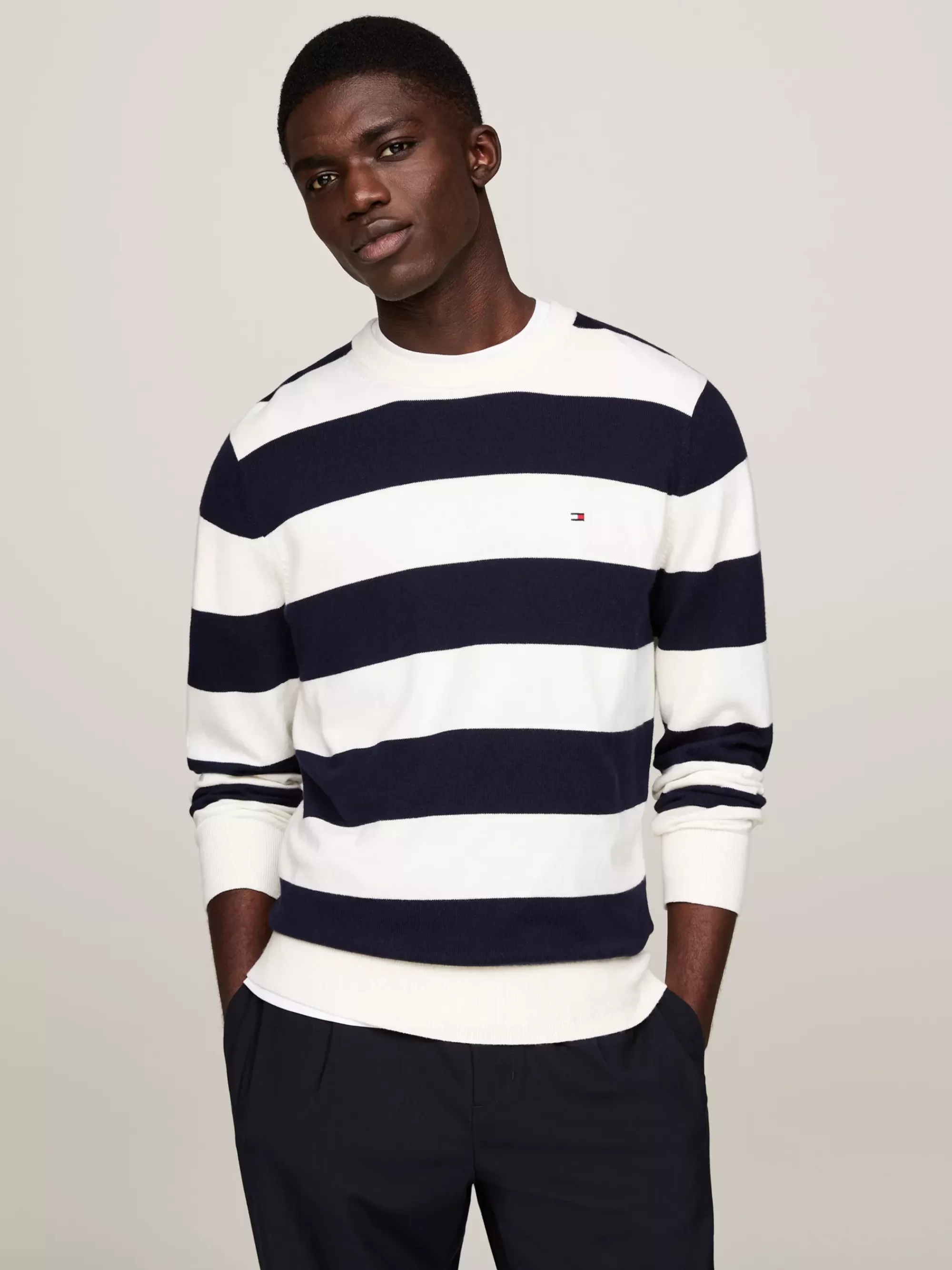 Truien Met Ronde Hals | Truien*Tommy Hilfiger Trui Van Kasjmiermix Met Ronde Hals IVORY / DESERT SKY
