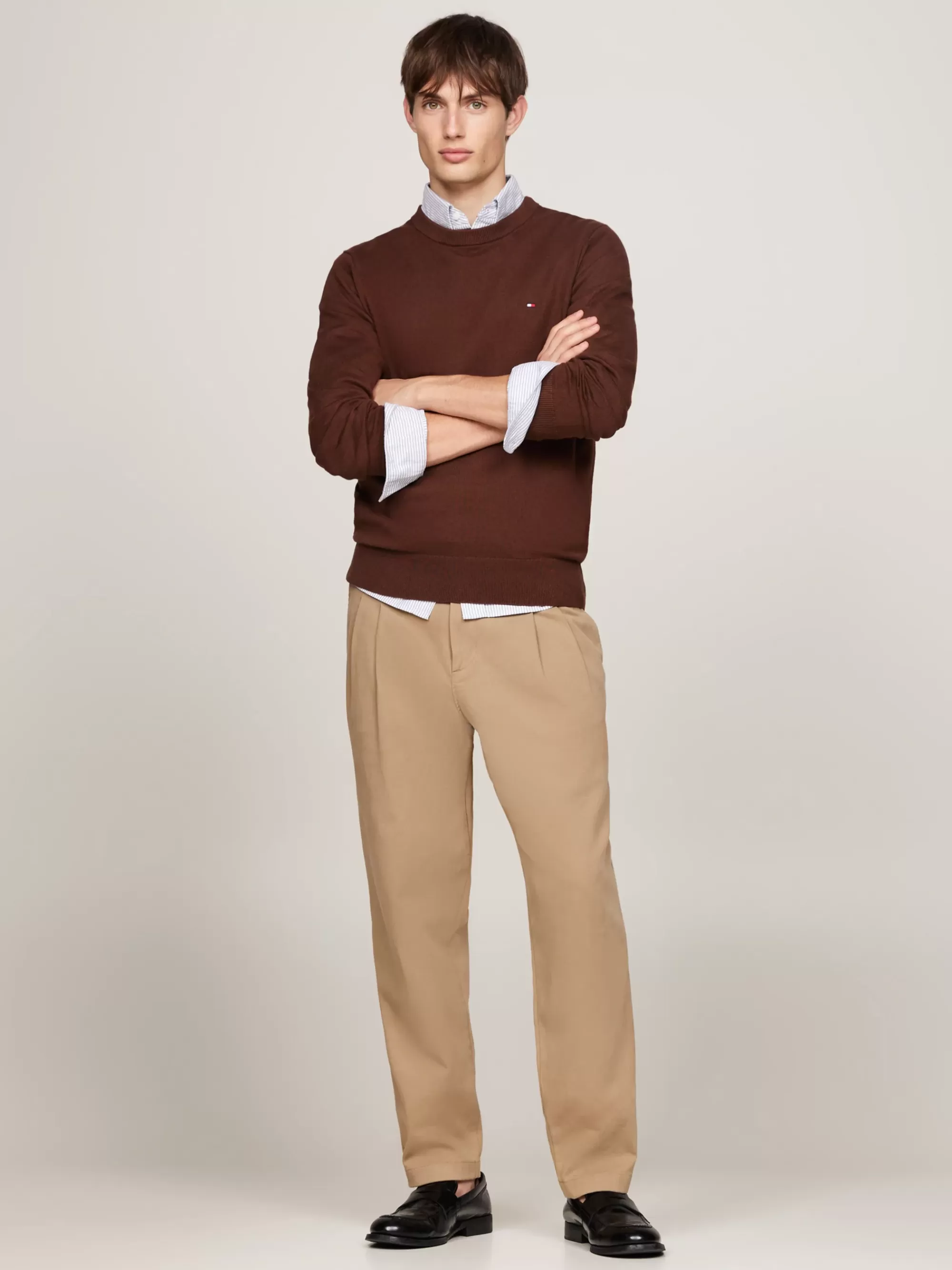 Truien Met Ronde Hals | Truien*Tommy Hilfiger Trui Van Kasjmiermix Met Ronde Hals LEGACY BROWN