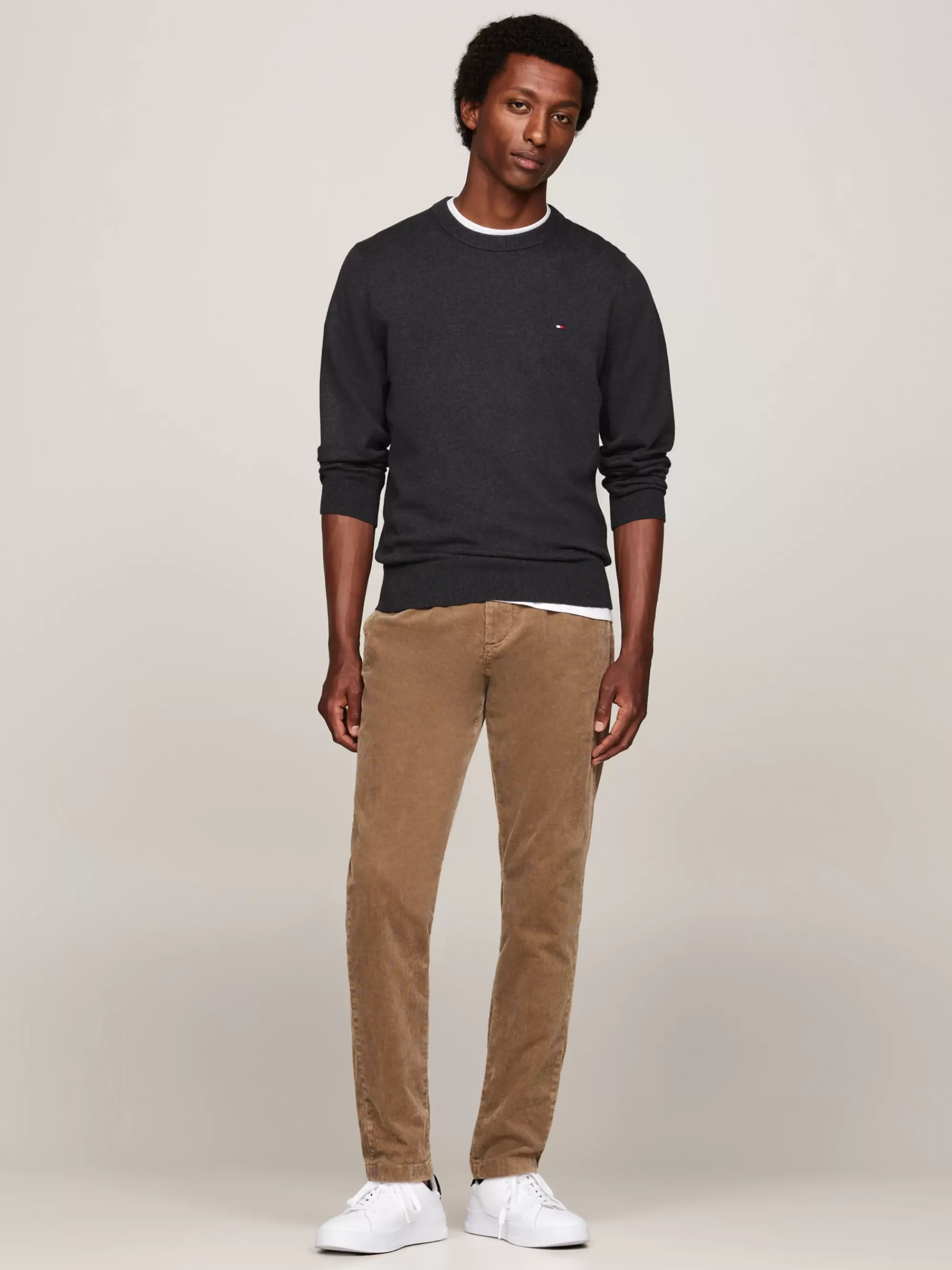 Truien Met Ronde Hals | Truien*Tommy Hilfiger Trui Van Kasjmiermix Met Ronde Hals DARK GREY HEATHER