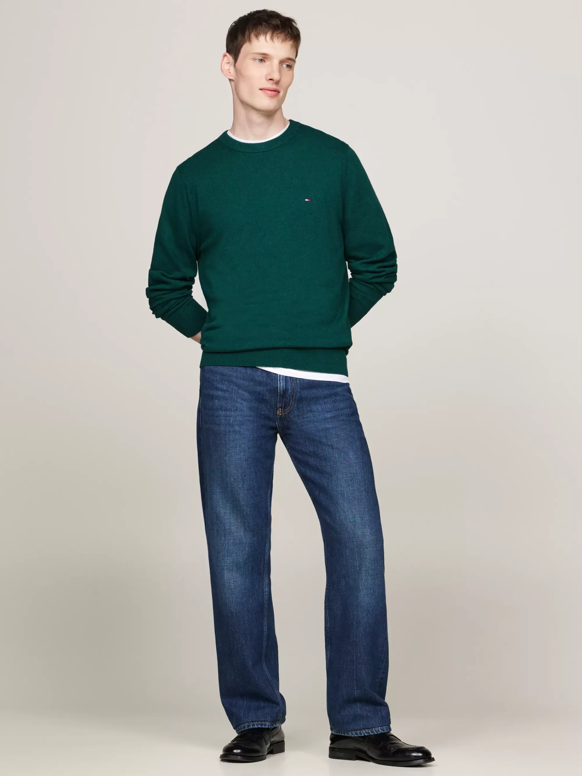 Truien Met Ronde Hals | Truien*Tommy Hilfiger Trui Van Kasjmiermix Met Ronde Hals ORNAMENTAL GREEN HEATHER