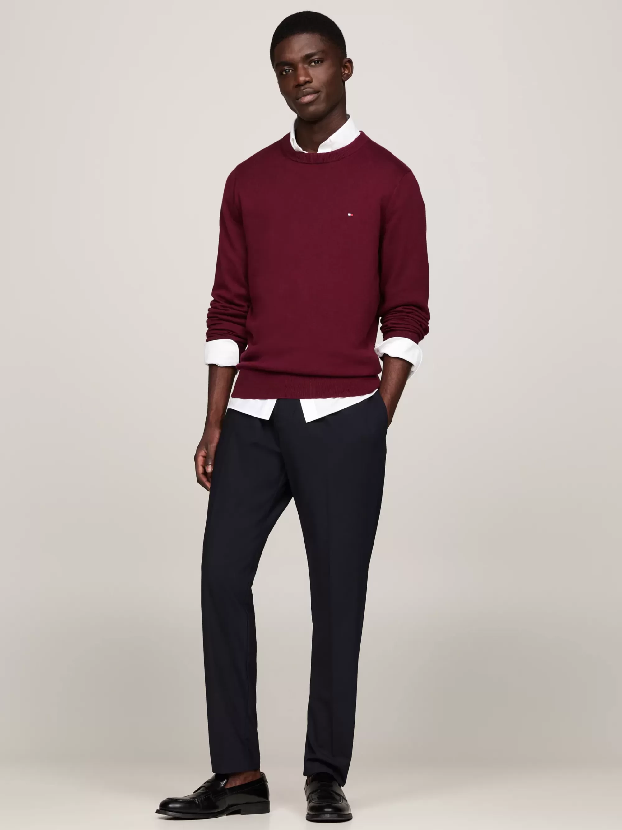 Truien Met Ronde Hals | Truien*Tommy Hilfiger Trui Van Kasjmiermix Met Ronde Hals DEEP ROUGE