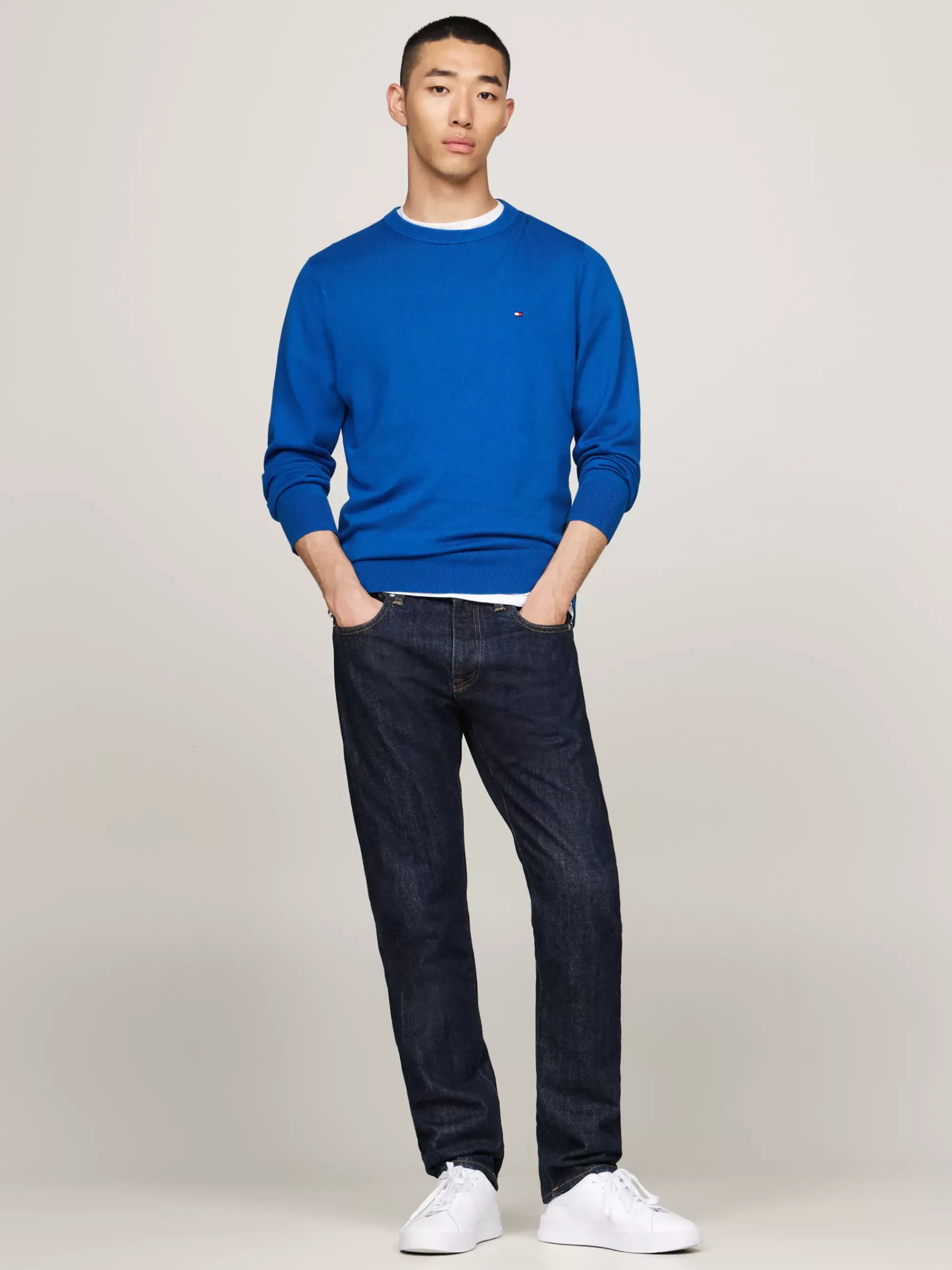 Truien Met Ronde Hals | Truien*Tommy Hilfiger Trui Van Kasjmiermix Met Ronde Hals VIBRANT INDIGO