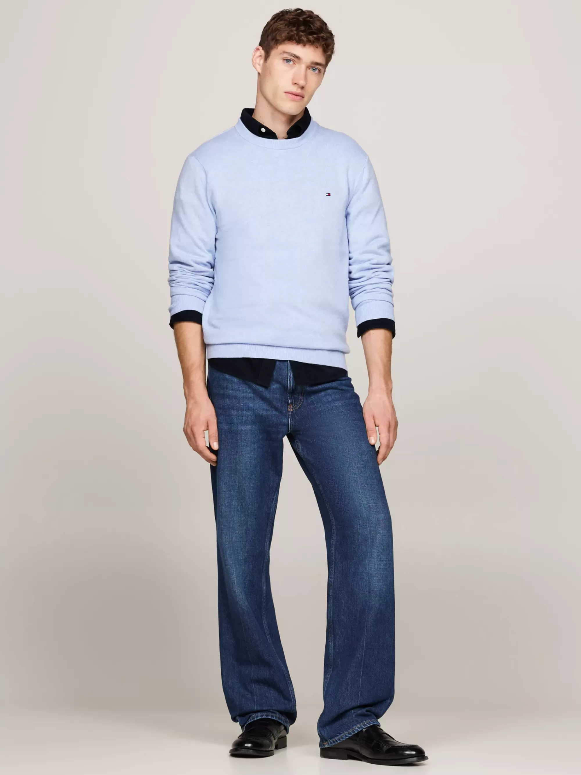 Truien Met Ronde Hals | Truien*Tommy Hilfiger Trui Van Kasjmiermix Met Ronde Hals VESSEL BLUE HEATHER