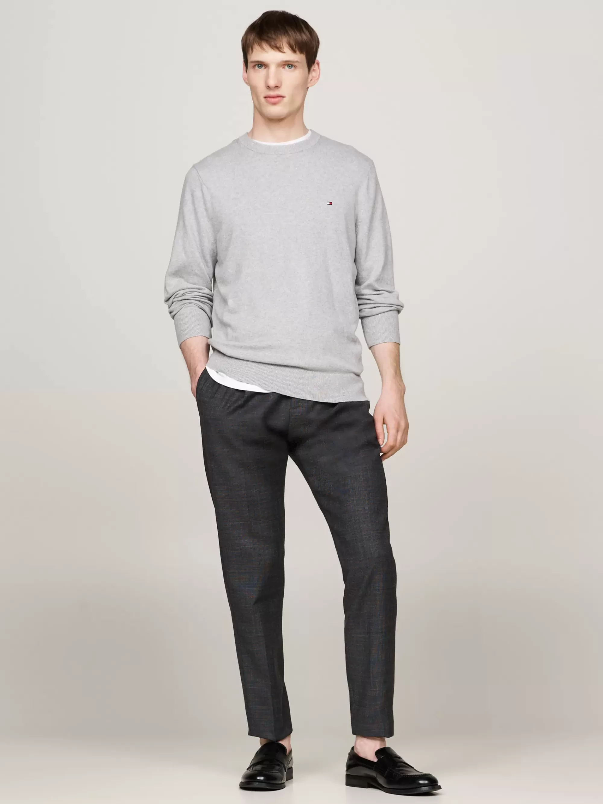 Truien | Truien & Vesten*Tommy Hilfiger Trui Van Kasjmiermix Met Ronde Hals LIGHT GREY HEATHER