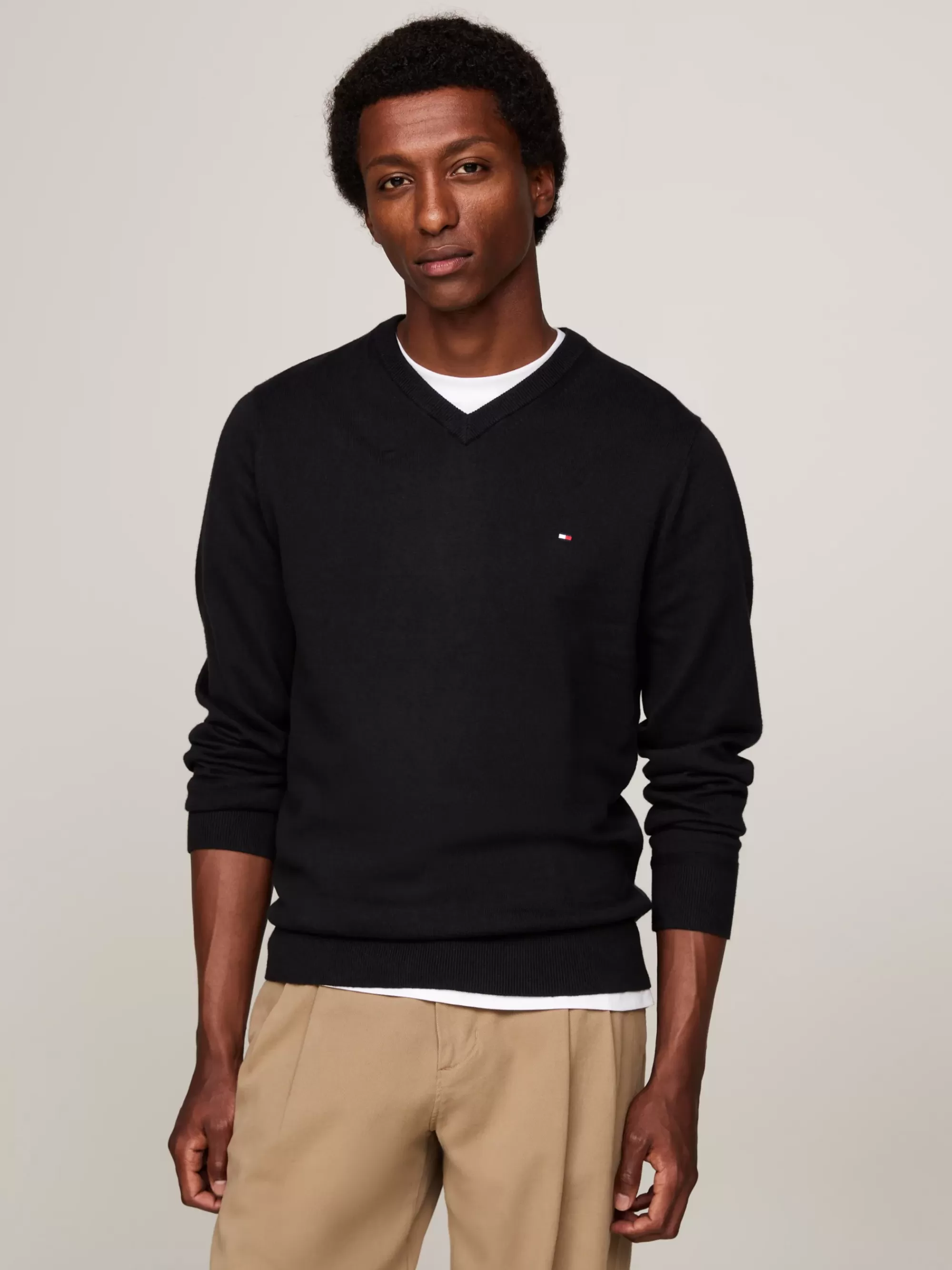 Truien | Truien & Vesten*Tommy Hilfiger Trui Van Kasjmiermix Met V-hals BLACK