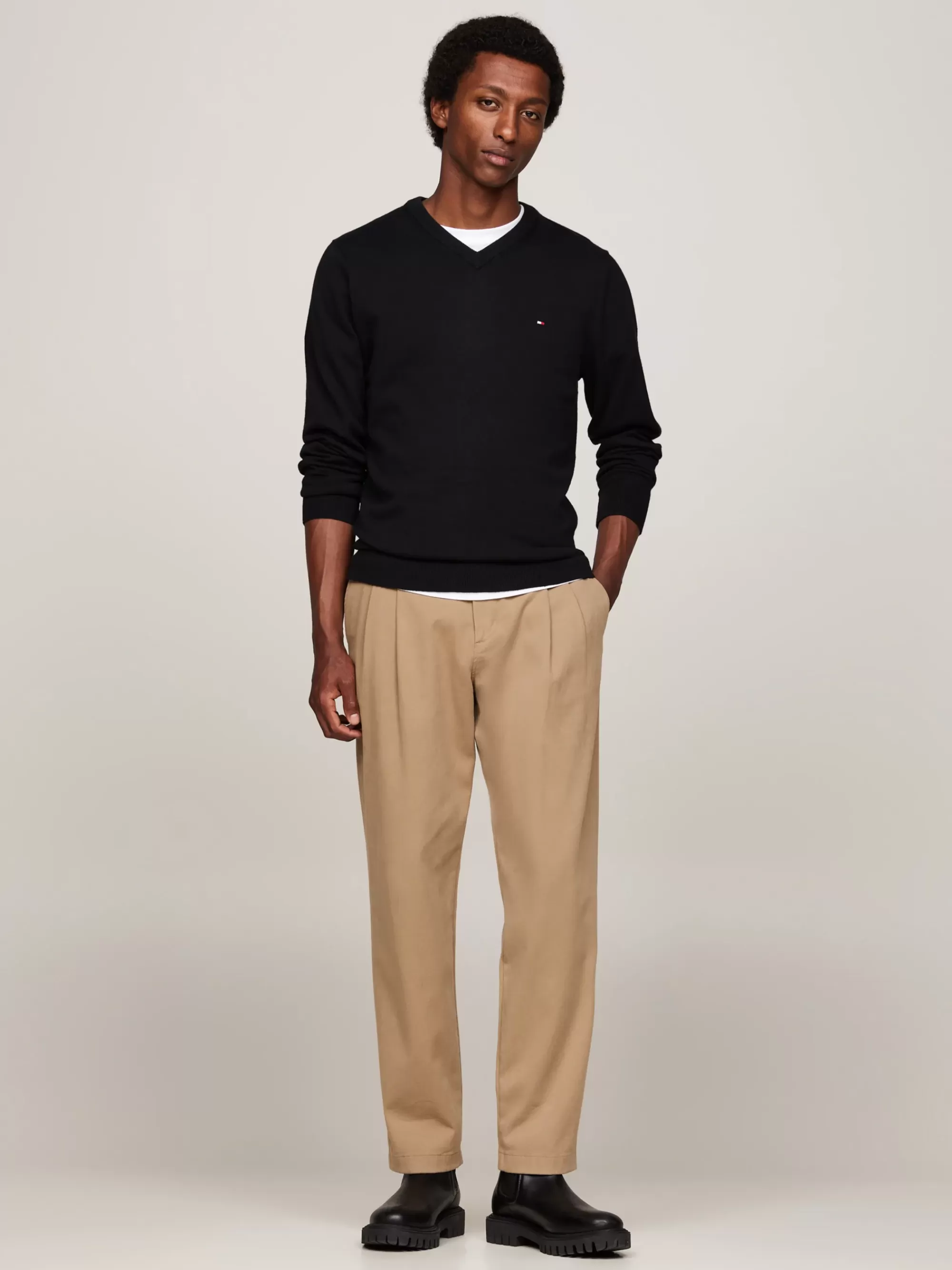Truien | Truien & Vesten*Tommy Hilfiger Trui Van Kasjmiermix Met V-hals BLACK