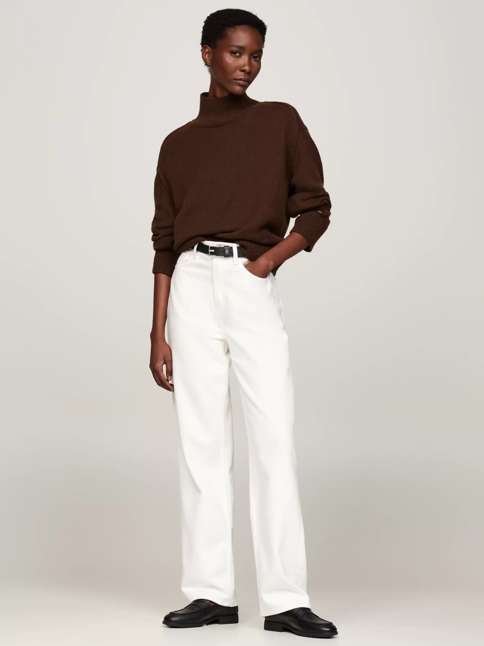 Truien | Truien & Vesten*Tommy Hilfiger Trui Van Wolmix Met Opstaande Hals LEGACY BROWN