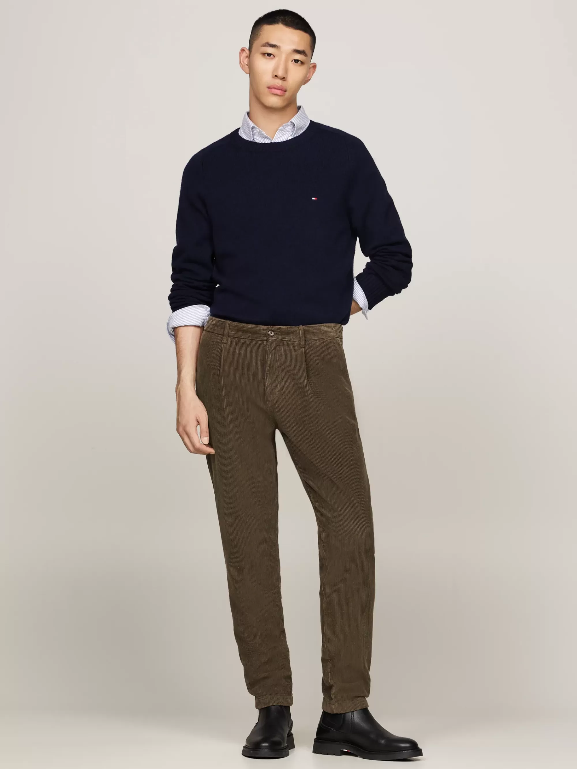 Truien Met Ronde Hals | Truien*Tommy Hilfiger Trui Van Zuivere Wol Met Ronde Hals DESERT SKY