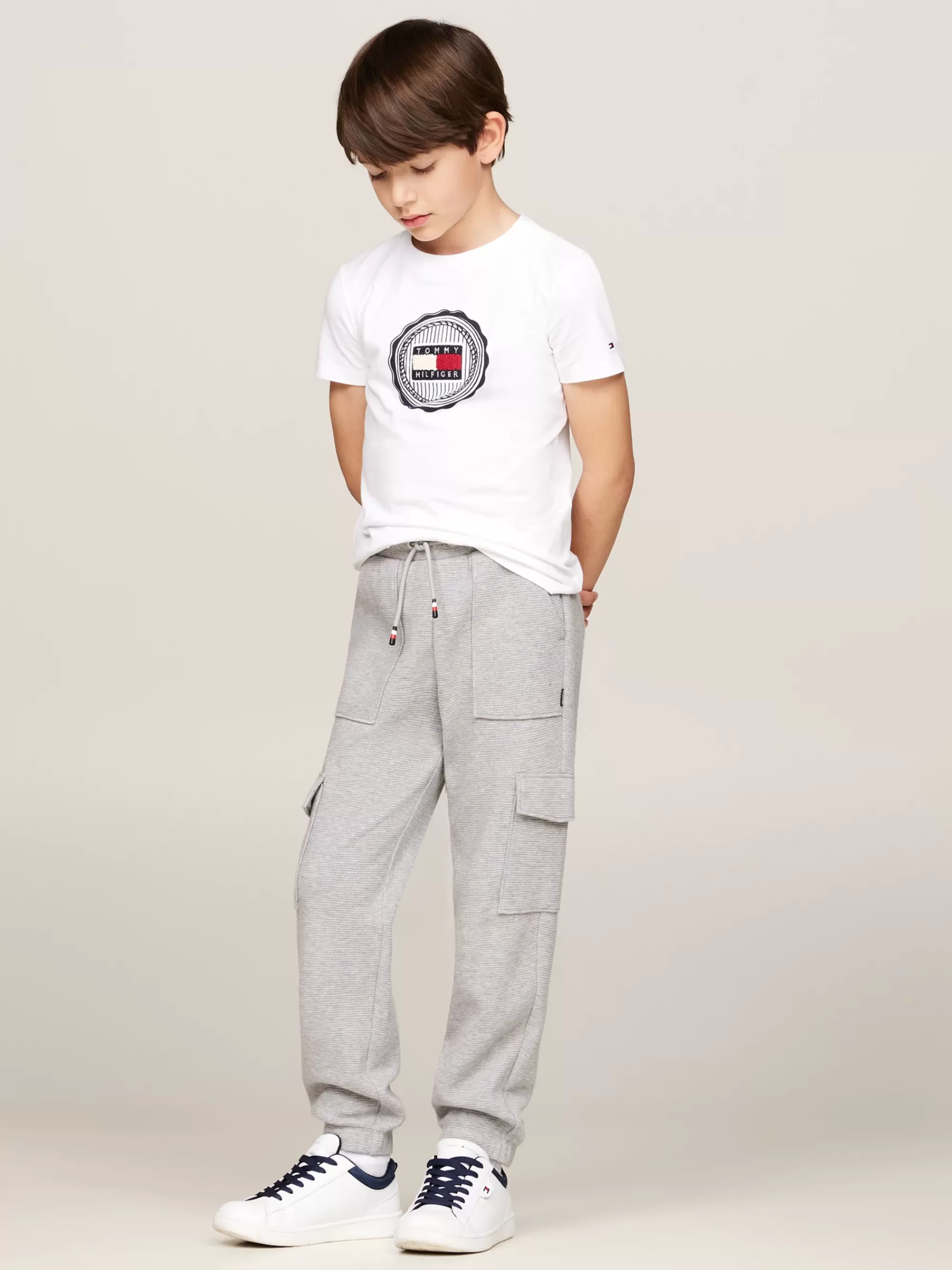 T-Shirts & Polo's*Tommy Hilfiger T-shirt Met Badstof Appliqué Met Stempellogo WHITE