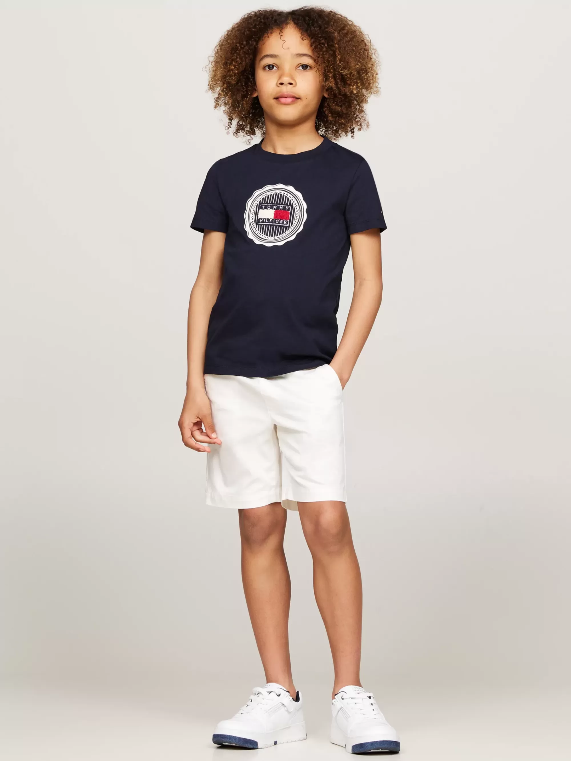 T-Shirts & Polo's*Tommy Hilfiger T-shirt Met Badstof Appliqué Met Stempellogo DESERT SKY