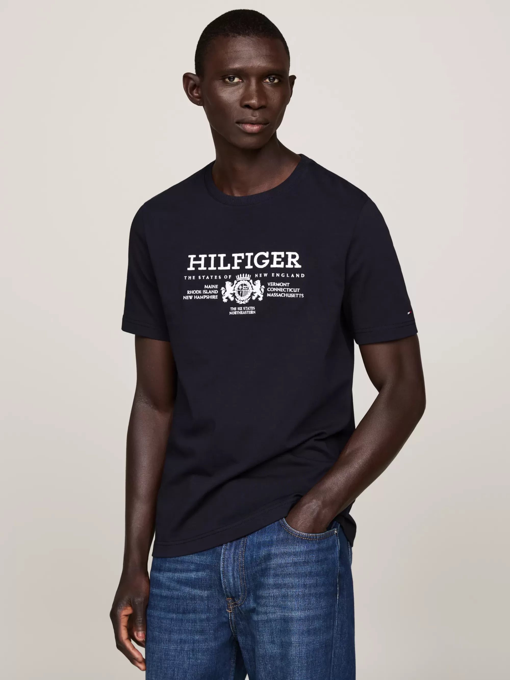 T-Shirts*Tommy Hilfiger T-shirt Met Geborduurd Embleemlogo DESERT SKY