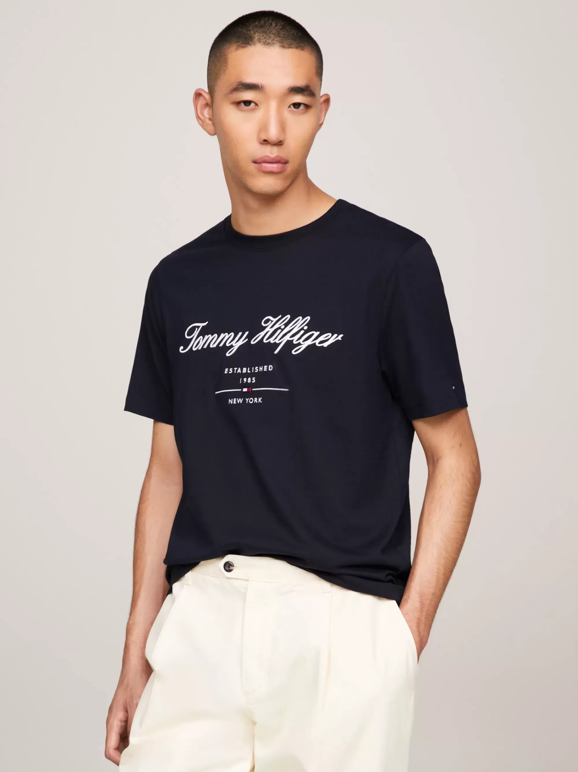 T-Shirts*Tommy Hilfiger T-shirt Met Geborduurd Logo DESERT SKY