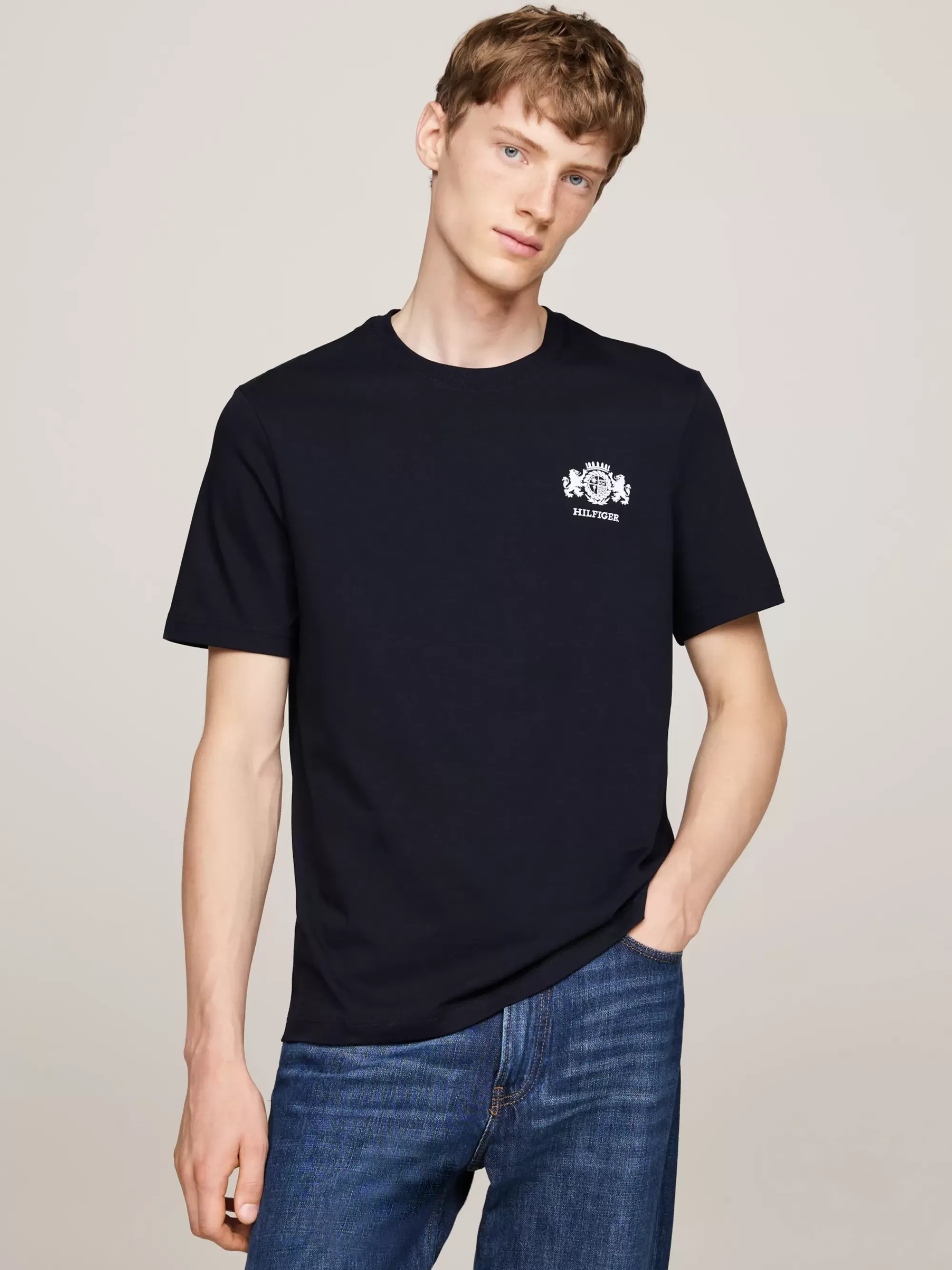 T-Shirts*Tommy Hilfiger T-shirt Met Geborduurd Logo DESERT SKY