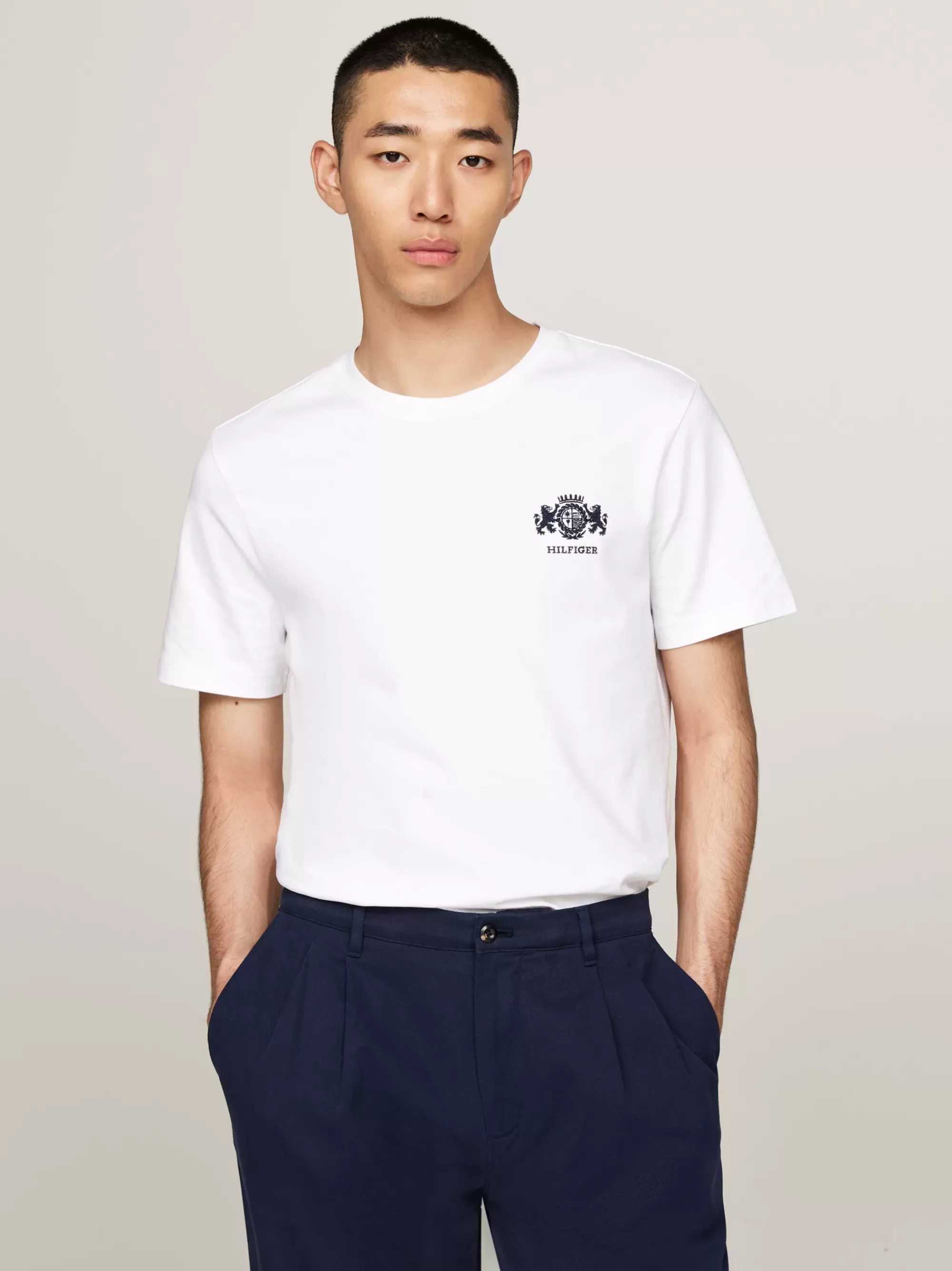 T-Shirts*Tommy Hilfiger T-shirt Met Geborduurd Logo WHITE