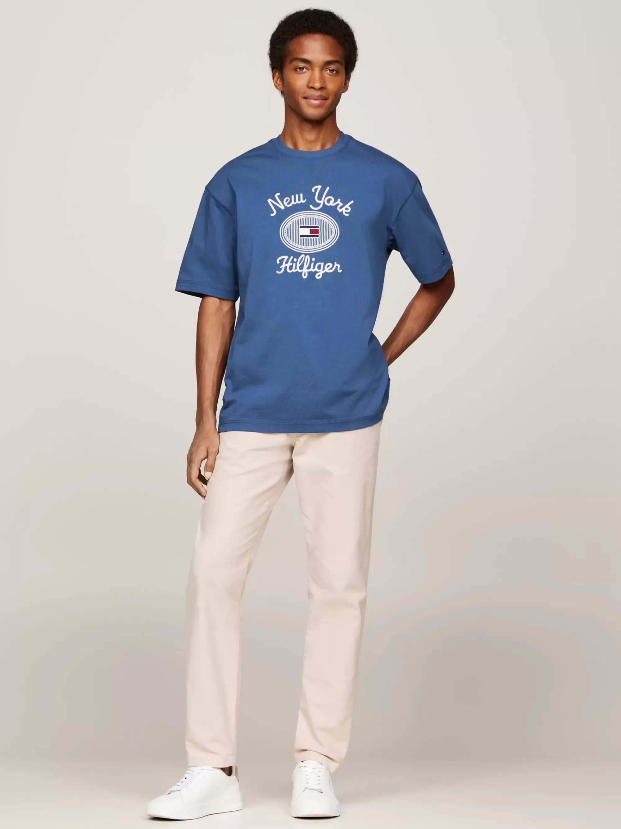 T-Shirts*Tommy Hilfiger T-shirt Met Geborduurd NYC-logo AEGEAN SEA