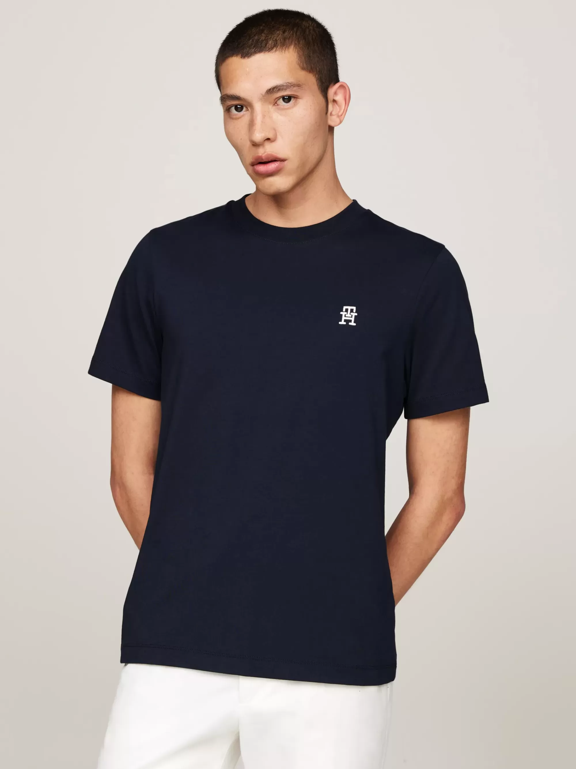 T-Shirts*Tommy Hilfiger T-shirt Met Geborduurd TH-monogram DESERT SKY