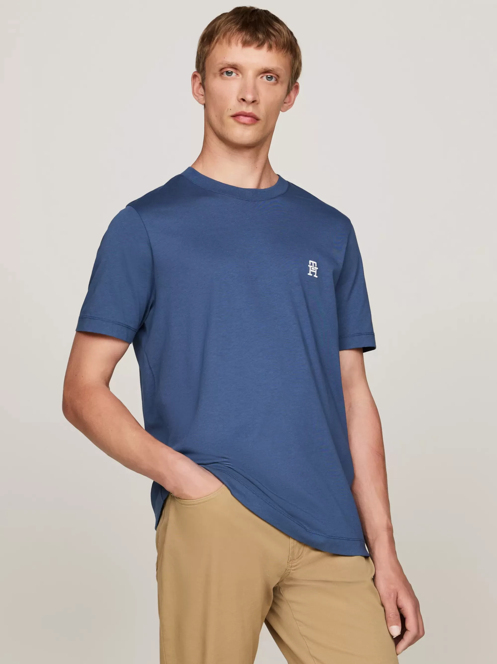 T-Shirts*Tommy Hilfiger T-shirt Met Geborduurd TH-monogram AEGEAN SEA