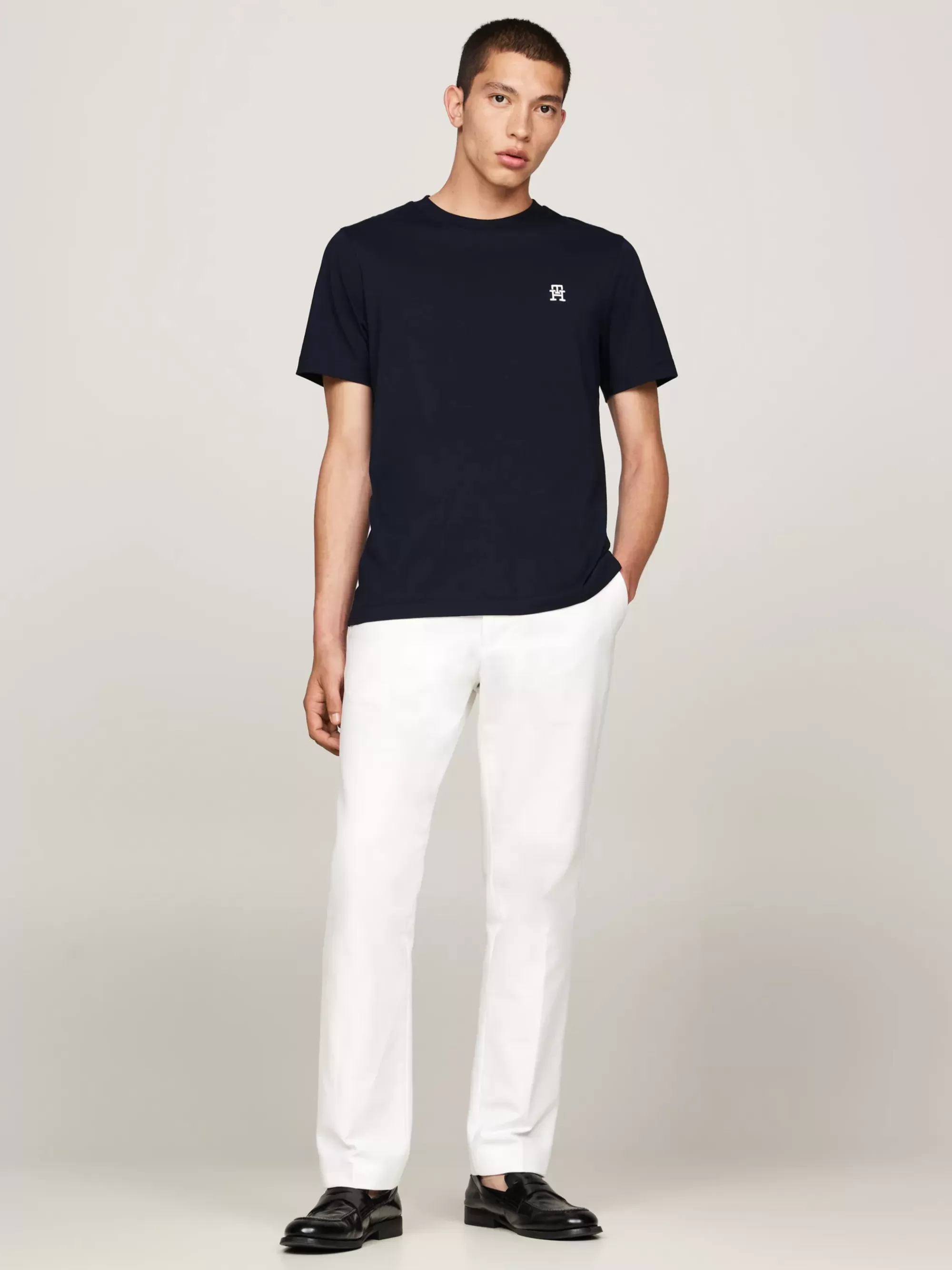 T-Shirts*Tommy Hilfiger T-shirt Met Geborduurd TH-monogram DESERT SKY