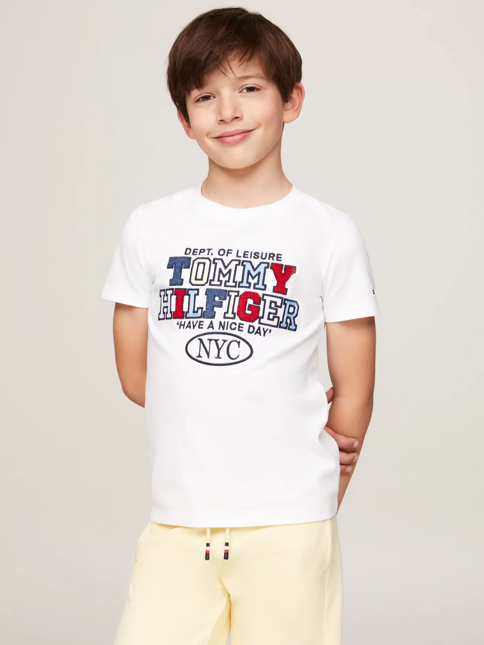 T-Shirts & Polo's*Tommy Hilfiger T-shirt Met Geborduurde Slogan WHITE