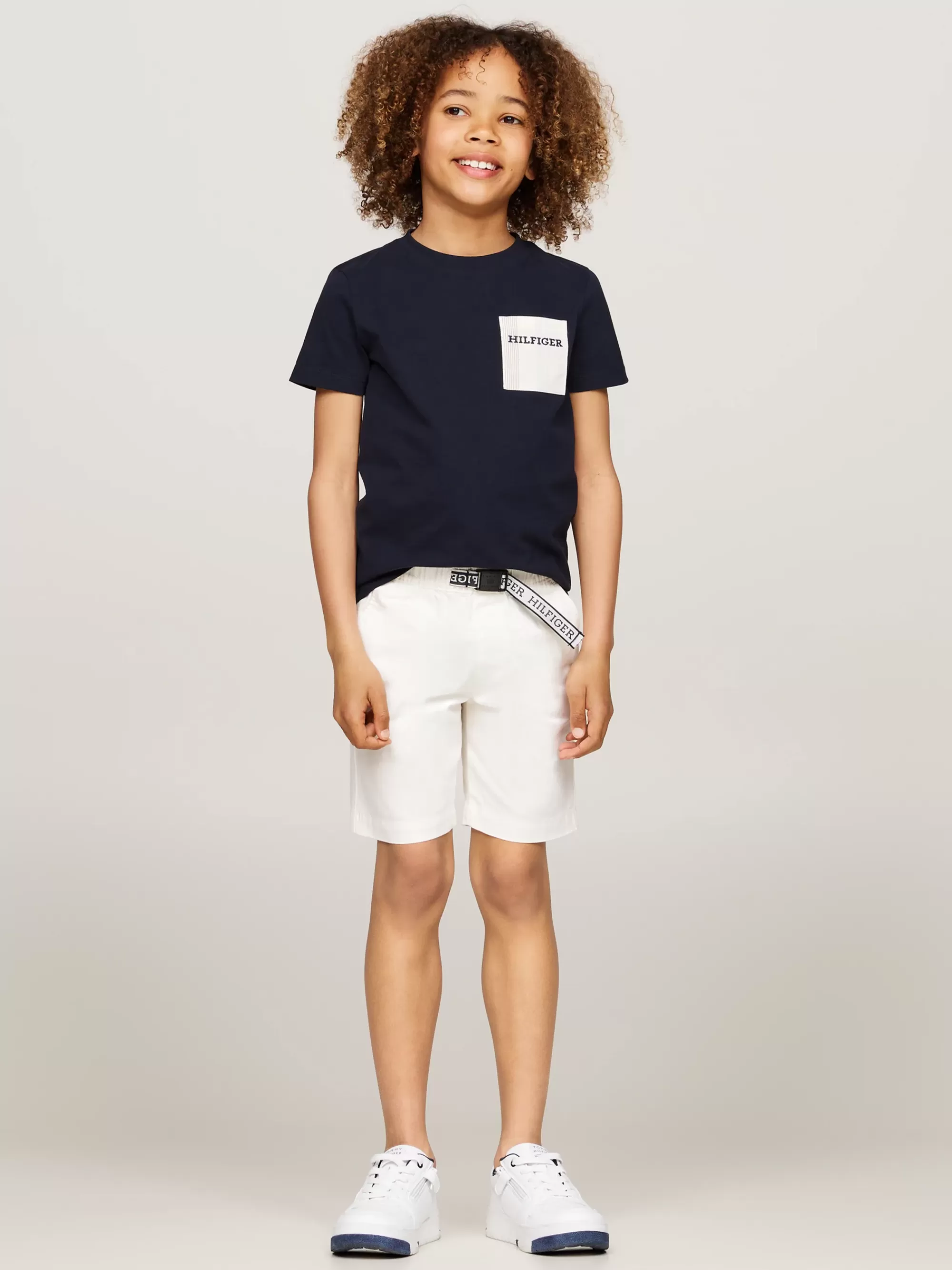 T-Shirts & Polo's*Tommy Hilfiger T-shirt Met Logo En Geruite Borstzak DESERT SKY