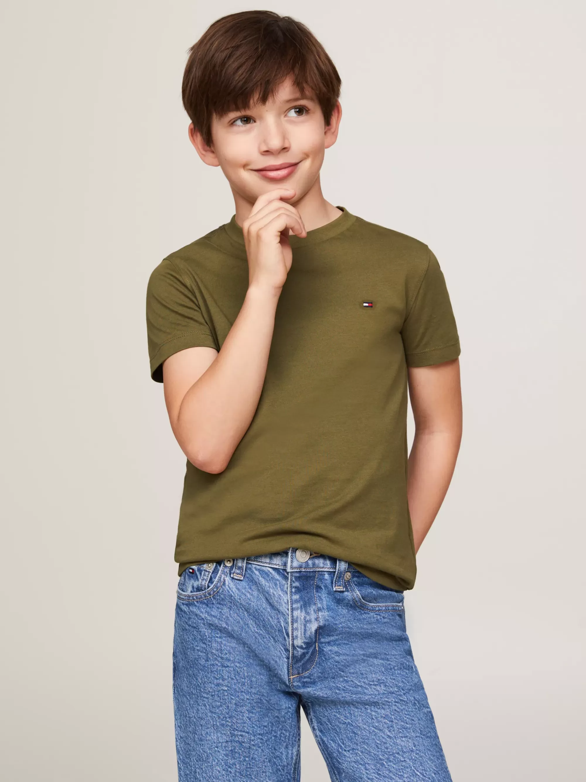 T-Shirts & Polo's*Tommy Hilfiger T-shirt Met Ronde Hals UTILITY OLIVE