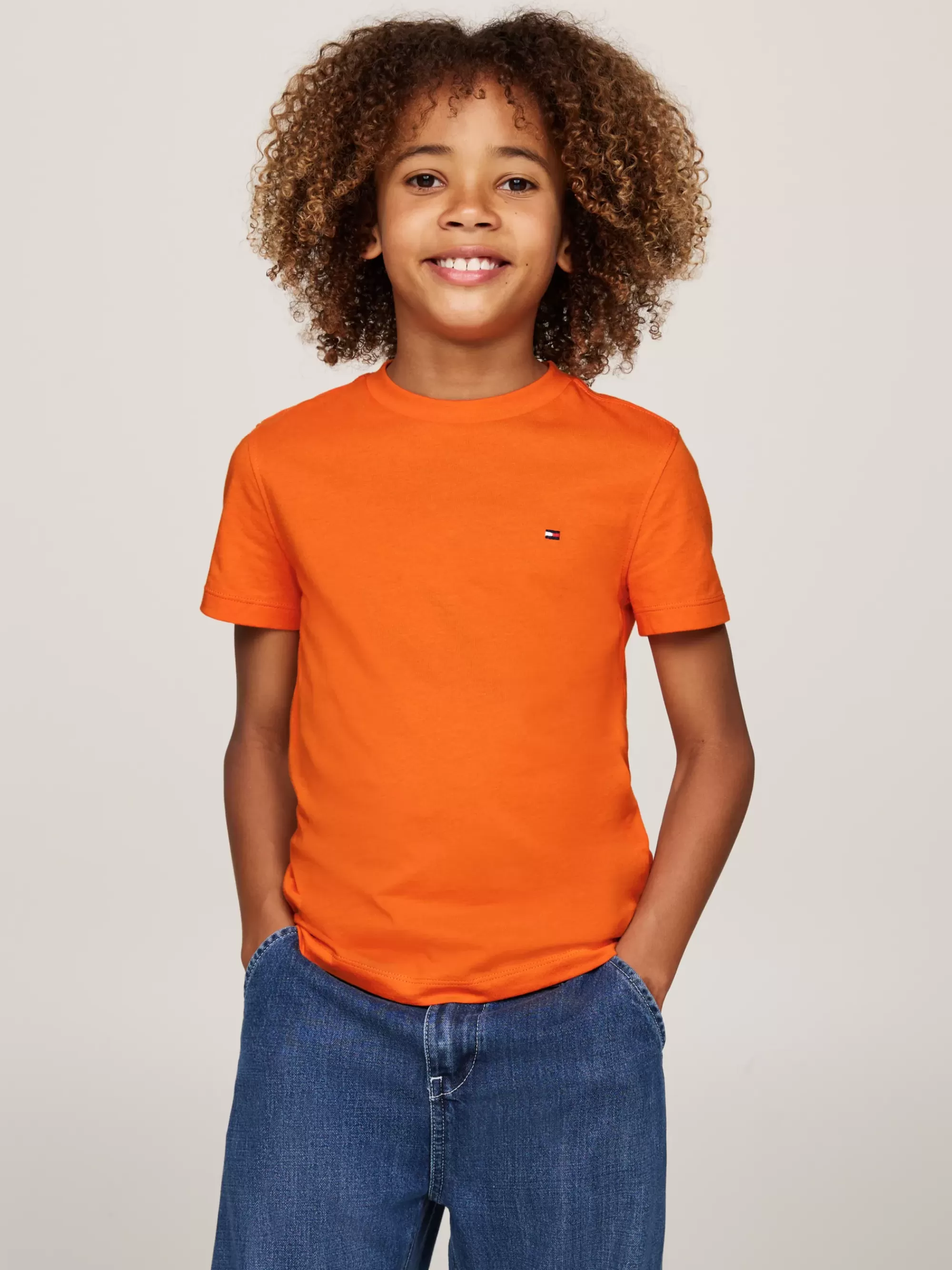 T-Shirts & Polo's*Tommy Hilfiger T-shirt Met Ronde Hals ORANGE THUNDER