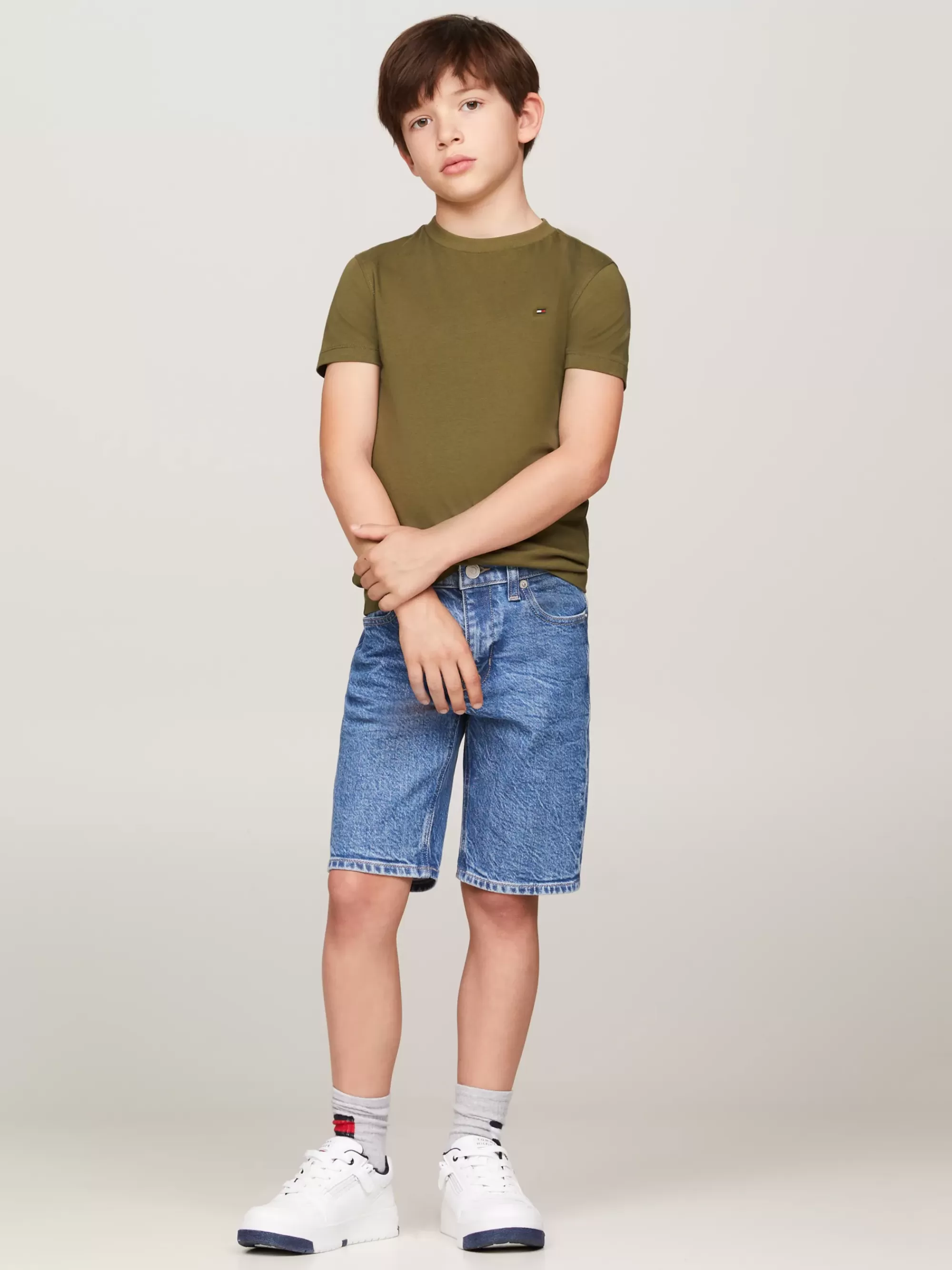 T-Shirts & Polo's*Tommy Hilfiger T-shirt Met Ronde Hals UTILITY OLIVE