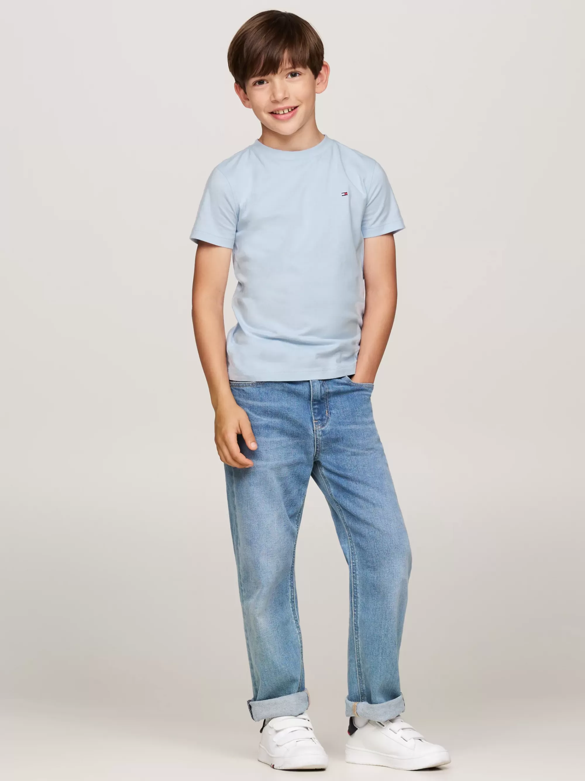 T-Shirts & Polo's*Tommy Hilfiger T-shirt Met Ronde Hals BREEZY BLUE