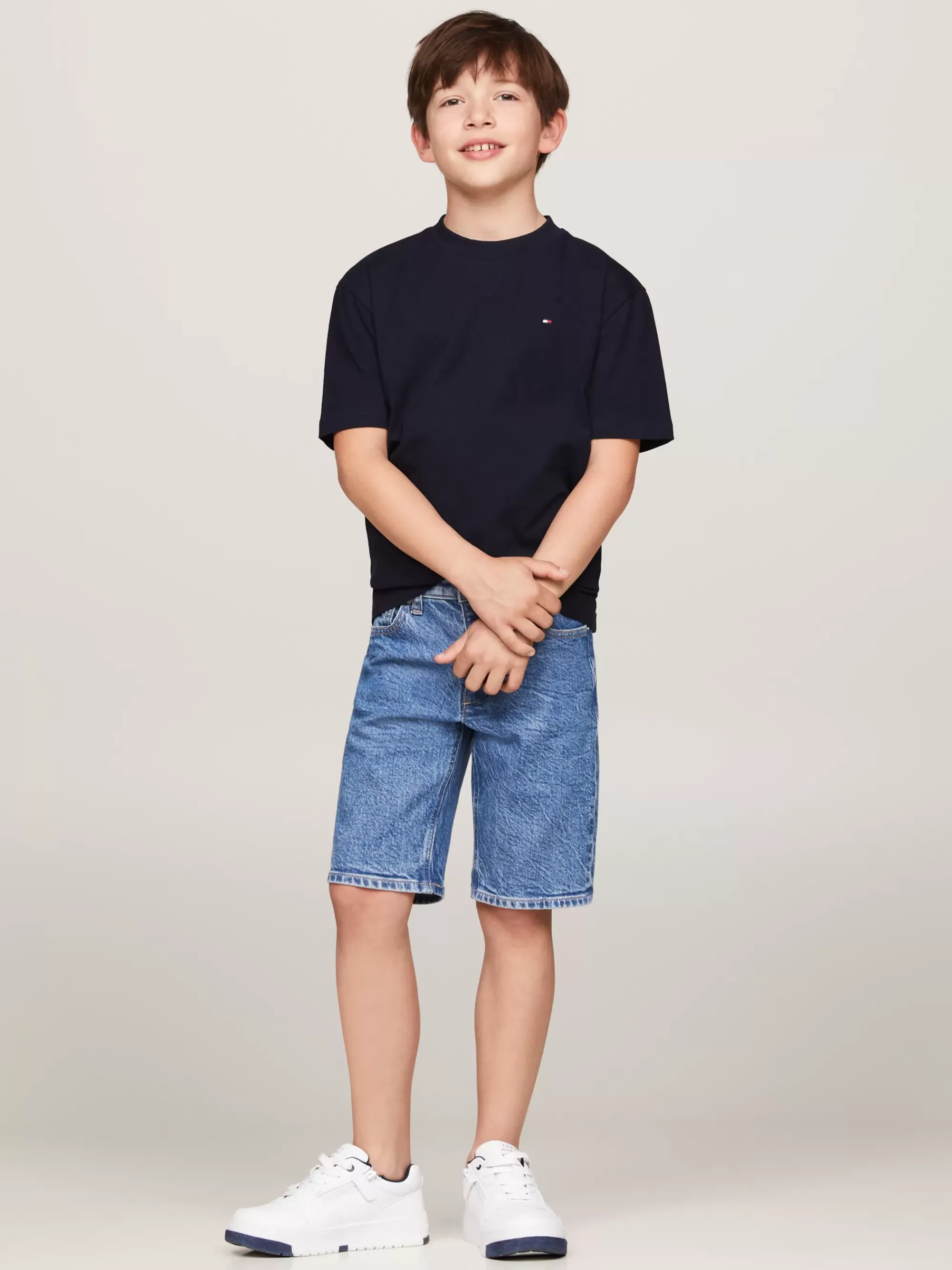 T-Shirts & Polo's*Tommy Hilfiger T-shirt Met Ronde Hals En Geborduurde Vlag DESERT SKY