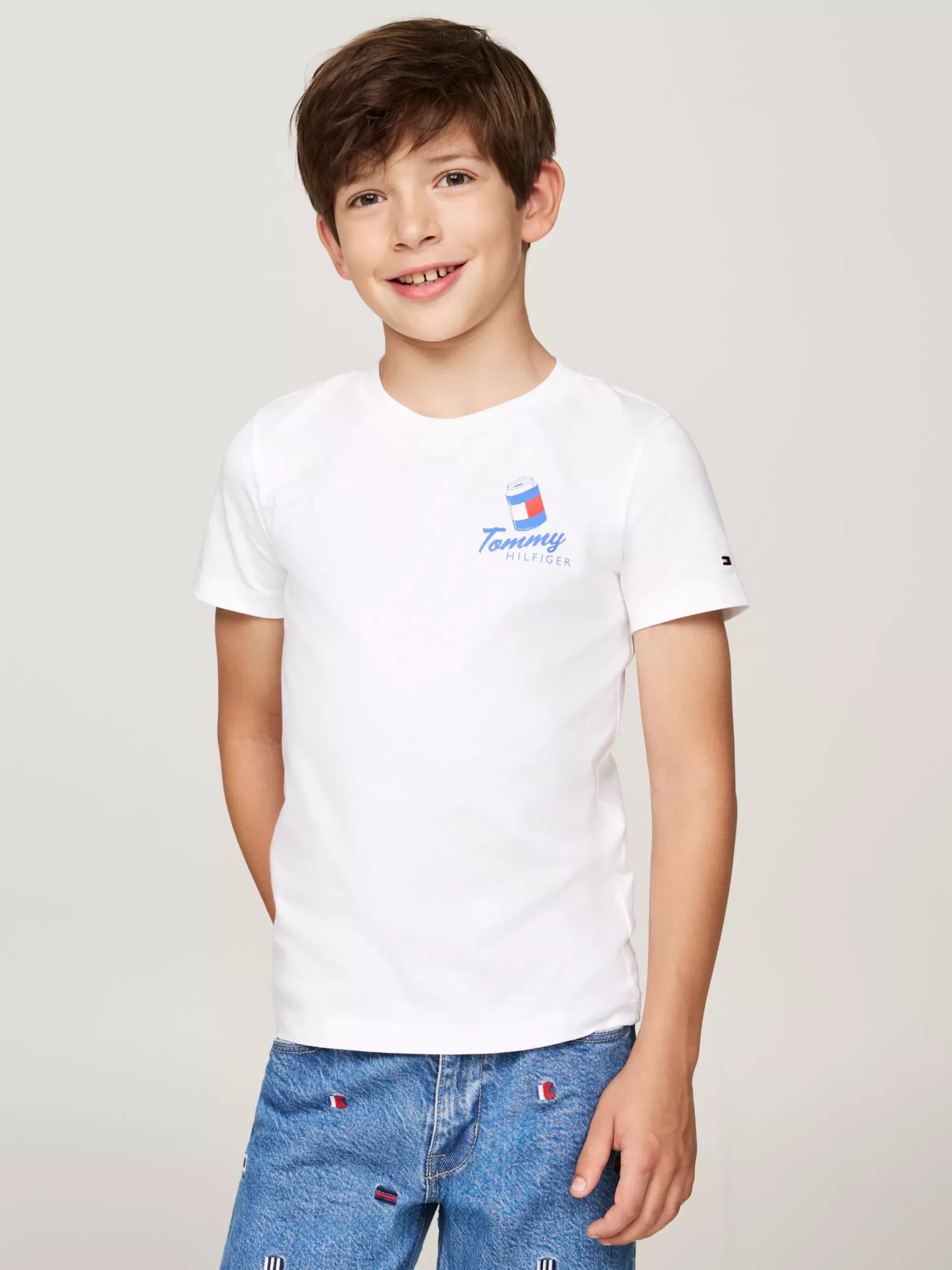 T-Shirts & Polo's*Tommy Hilfiger T-shirt Met Ronde Hals En Graphic Logo WHITE